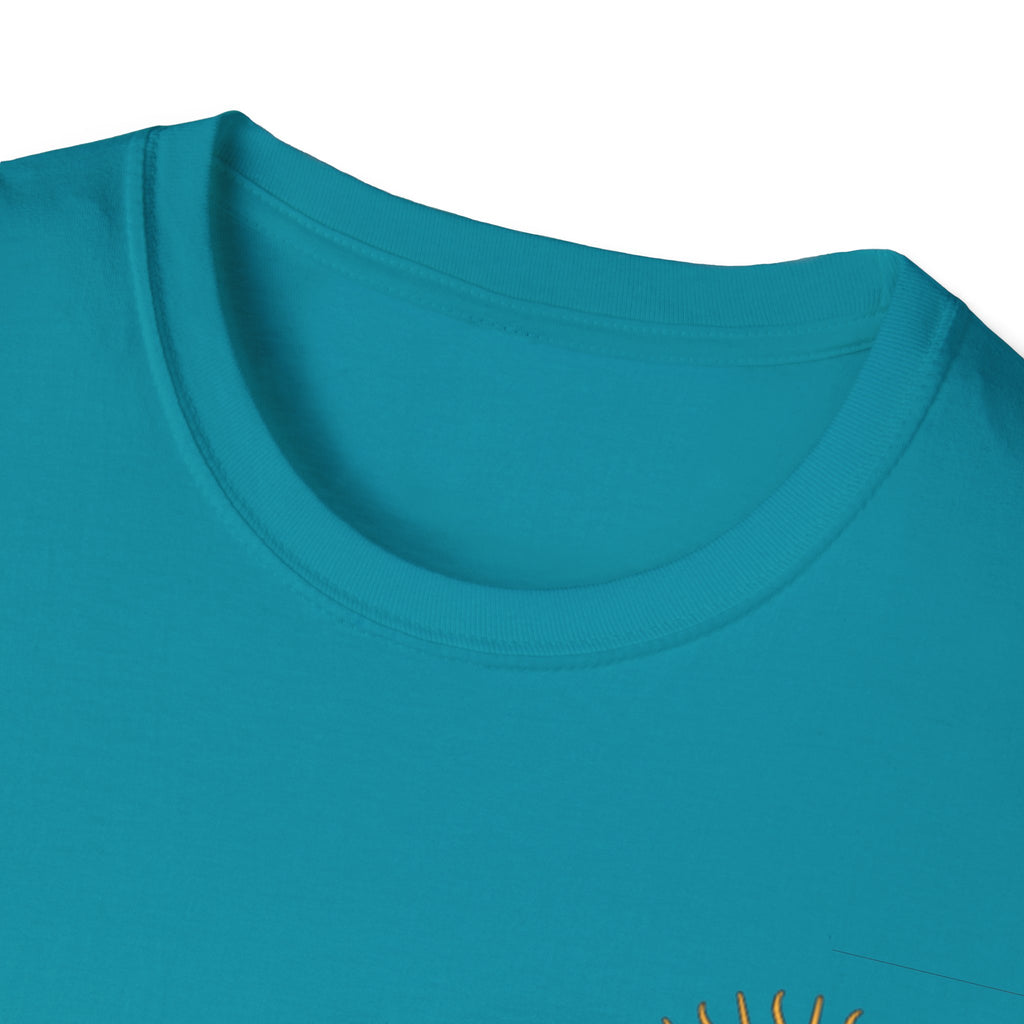 Sun Face Pocket Tee with Abstract Red Fox Back Print