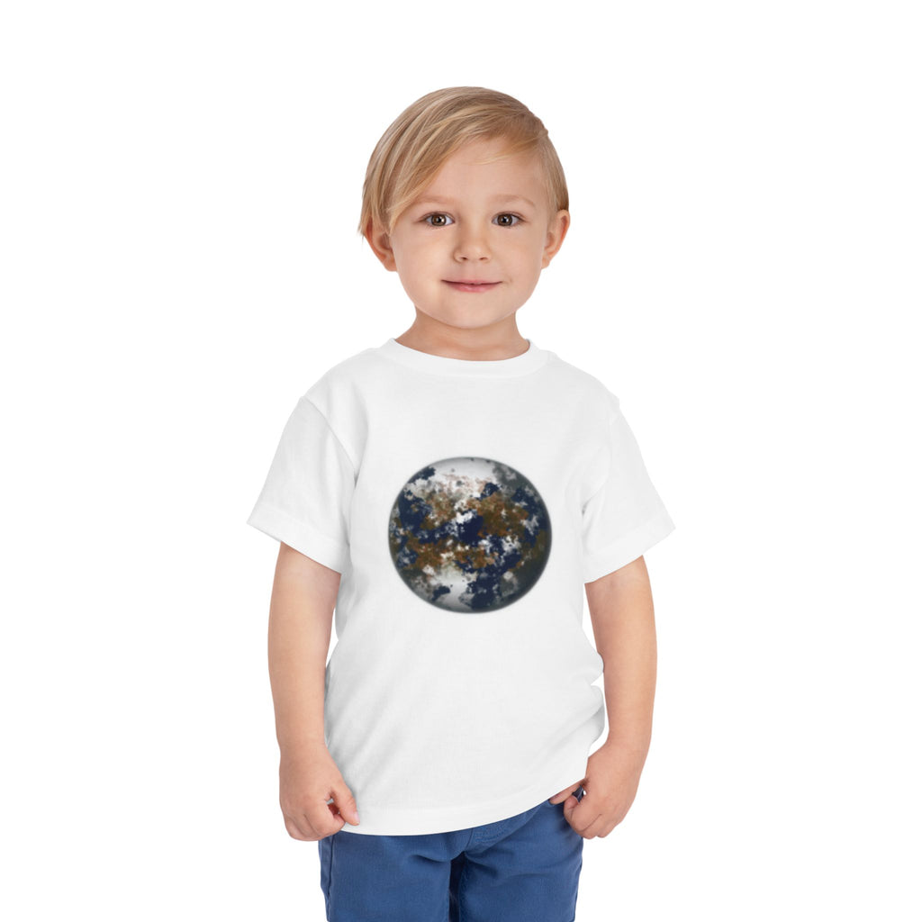 Toddler Tee with Earth Globe & Earth Facts Graphic — Kids Space & Nature Shirt