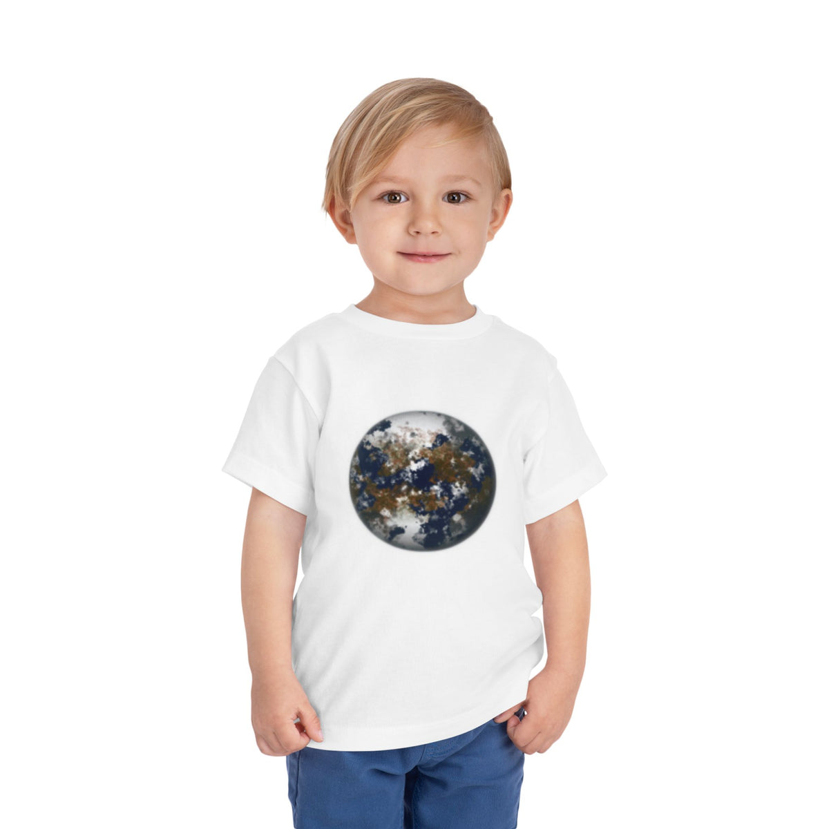 Toddler Tee with Earth Globe & Earth Facts Graphic — Kids Space & Nature Shirt