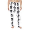 Skull Fedora Pajama Pants — Men’s Black & White All-Over Print Lounge Pants