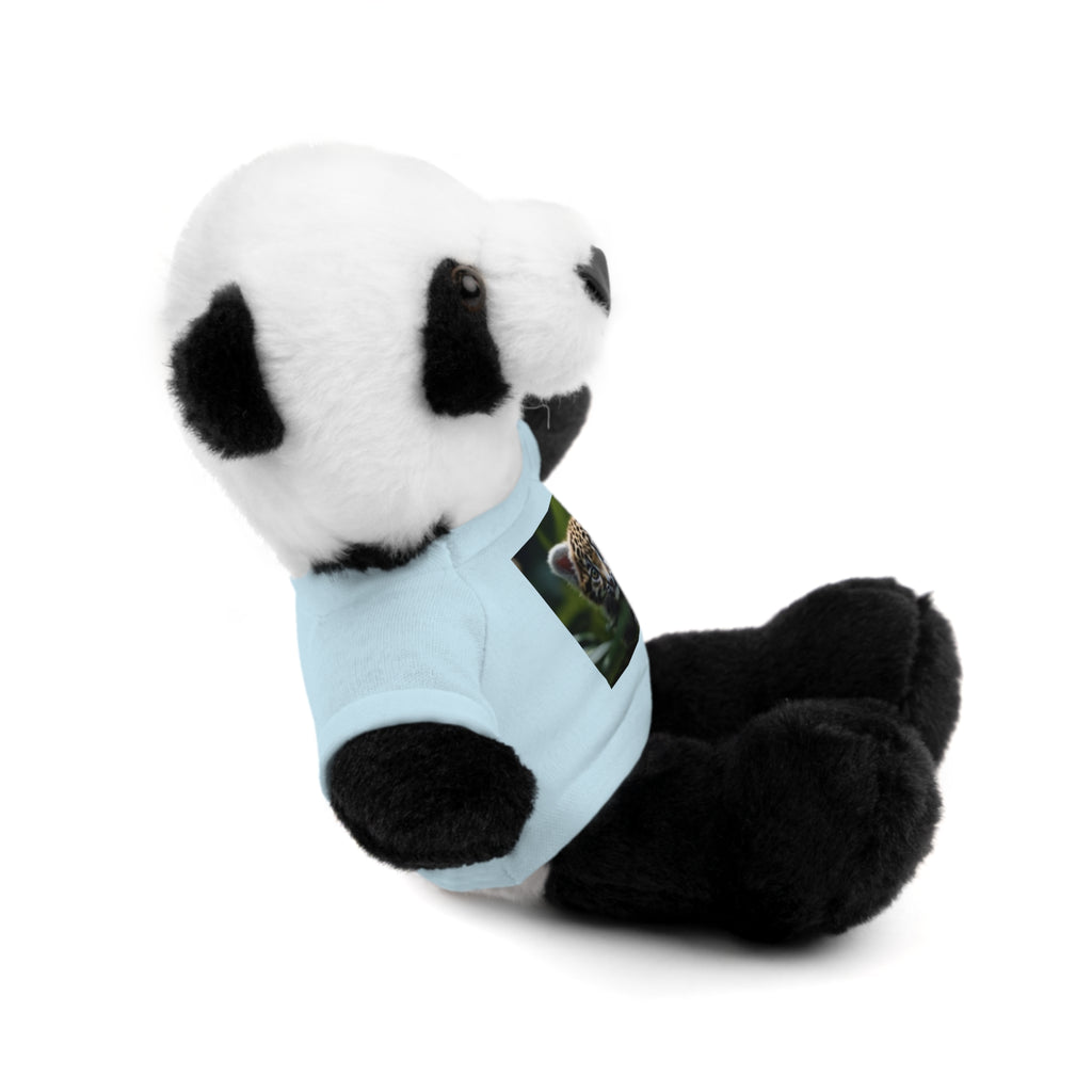 Plush Teddy Bear with Leopard Cub Tee — Cute Animal Gift for Kids & Wildlife Lovers