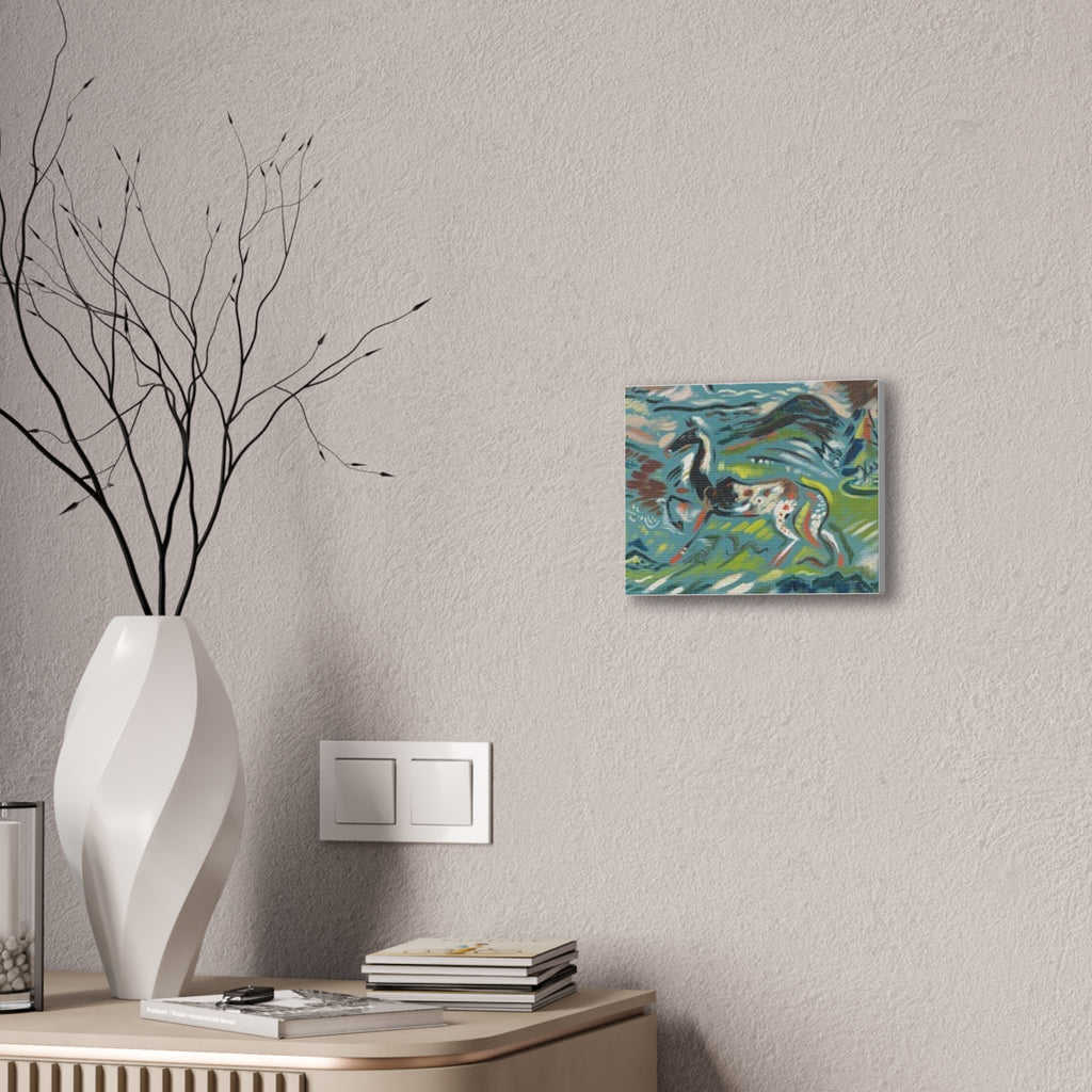 Abstract Horse Canvas Print — Colorful Surreal Animal Art on Stretched Canvas