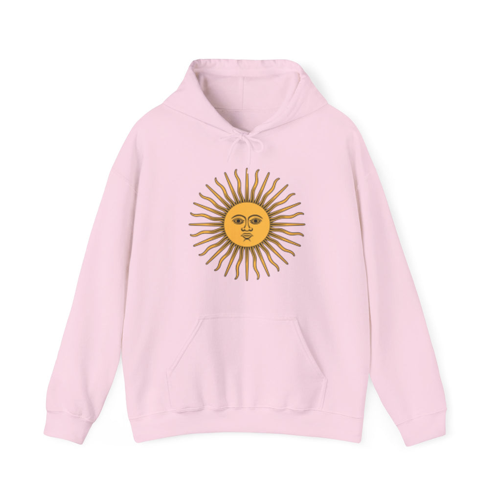 Sunface & Galloping Horses Hoodie — Boho Celestial Horse Art Sweatshirt