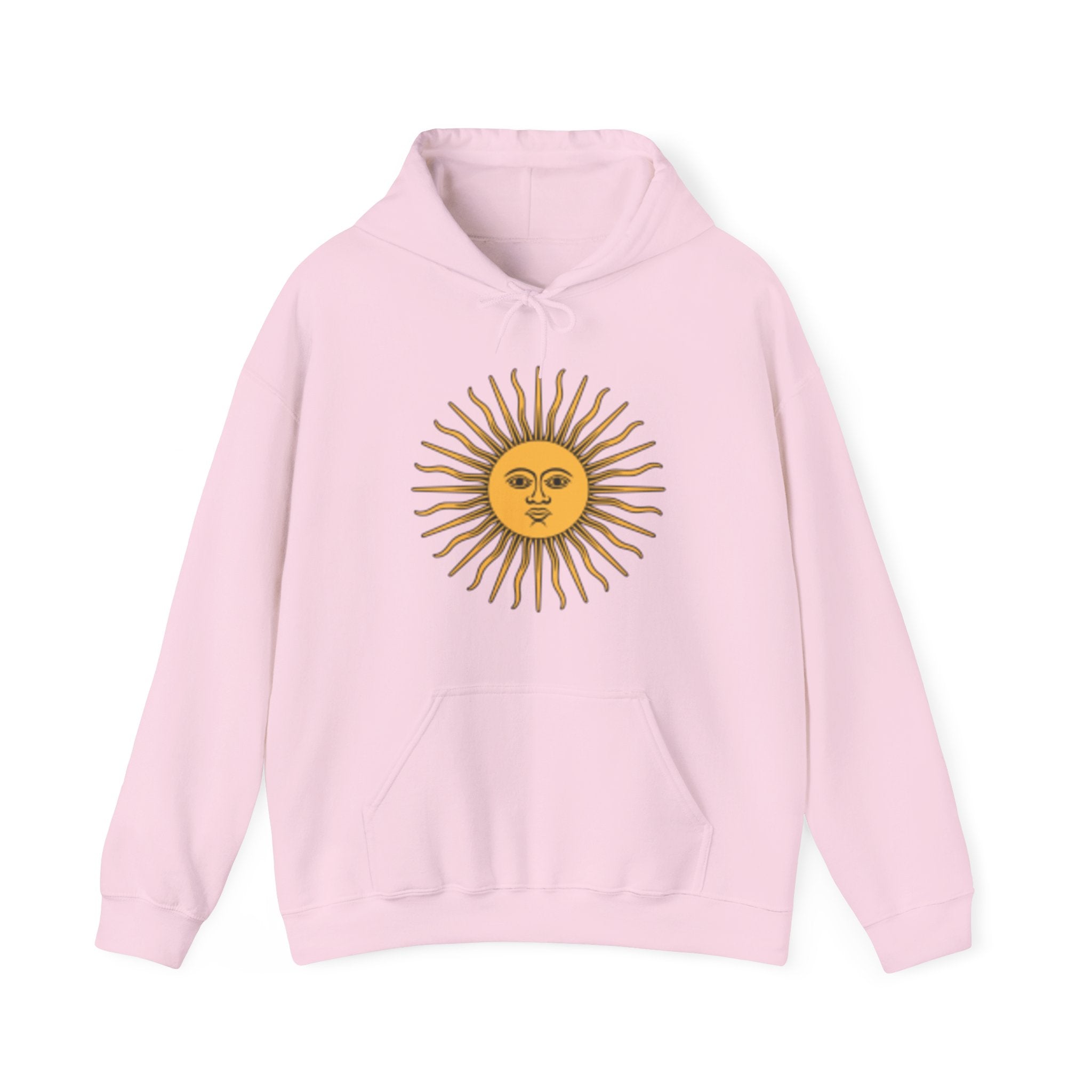 Sunface & Galloping Horses Hoodie — Boho Celestial Horse Art Sweatshirt