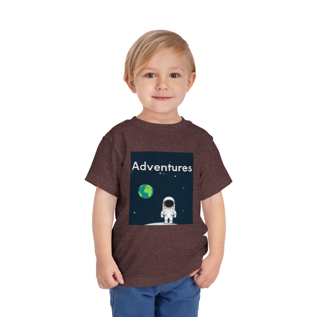 Toddler T-shirt — Adventures Cute Astronaut & Retro Space Rockets Design