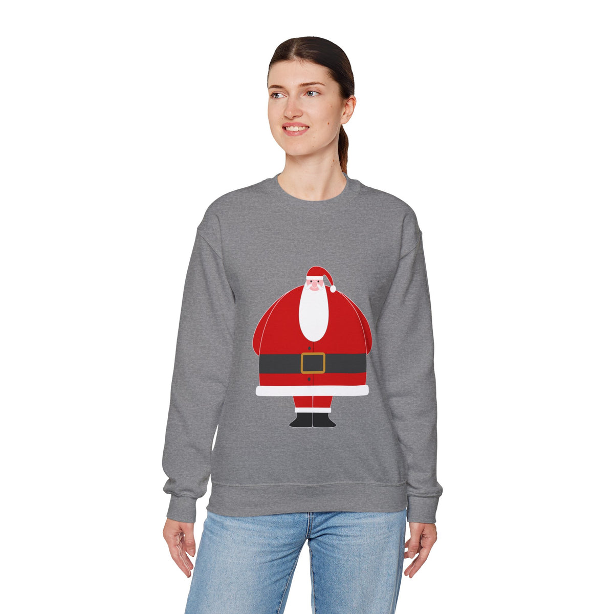 Santa Graphic Sweatshirt — Cute Holiday Christmas Crewneck