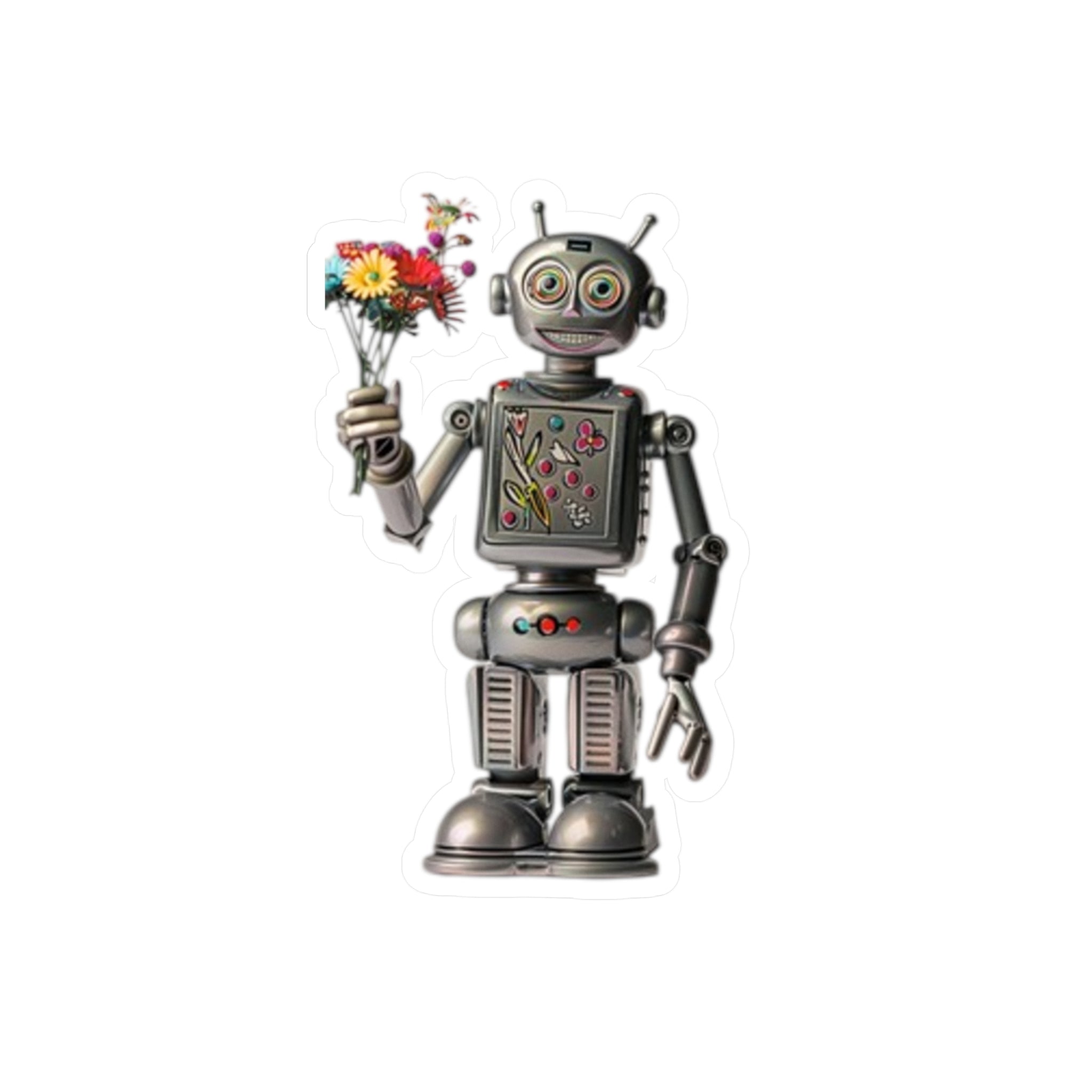 Robot Vinyl Decal — Custom Portrait Sticker for Cars, Laptops & Windows