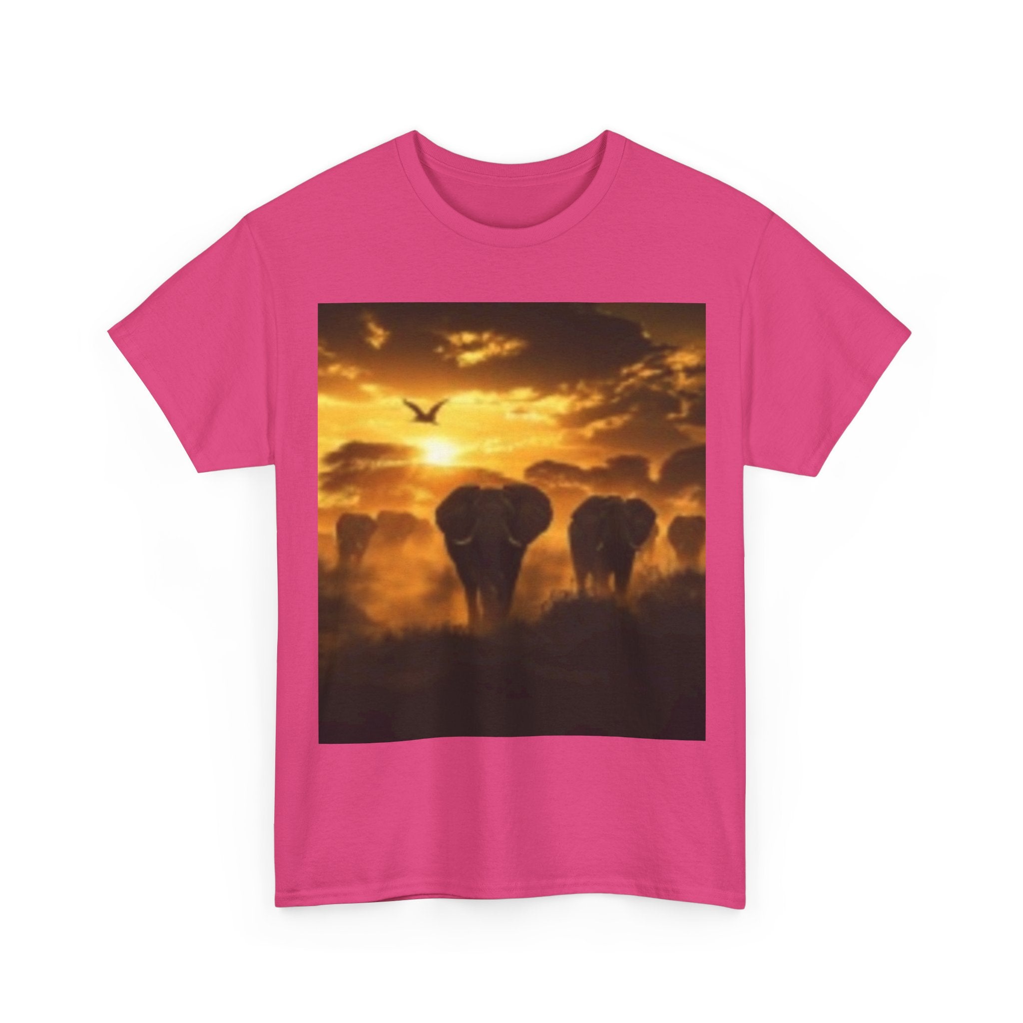 Elephant Sunset T-Shirt — African Safari Sunset Graphic Tee