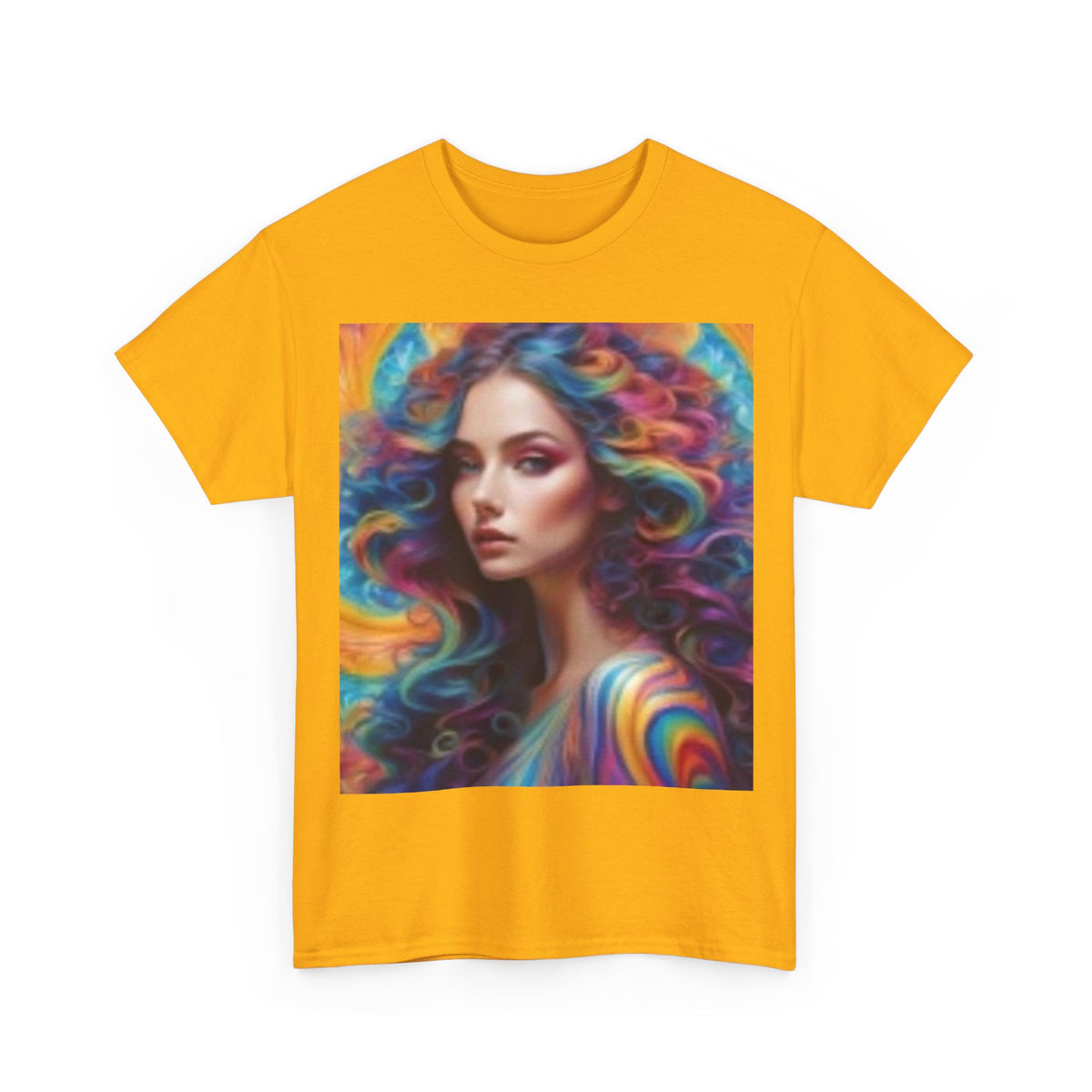 Psychedelic Splashy Colors~Beauitful Woman — Colorful Woman Art T-Shirt