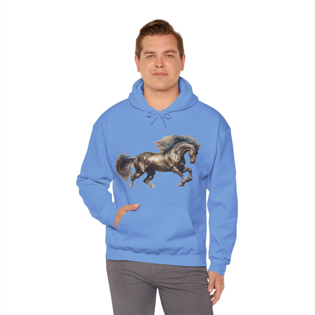 Galloping Stallion Hoodie – Realistic Bronze Horse Print