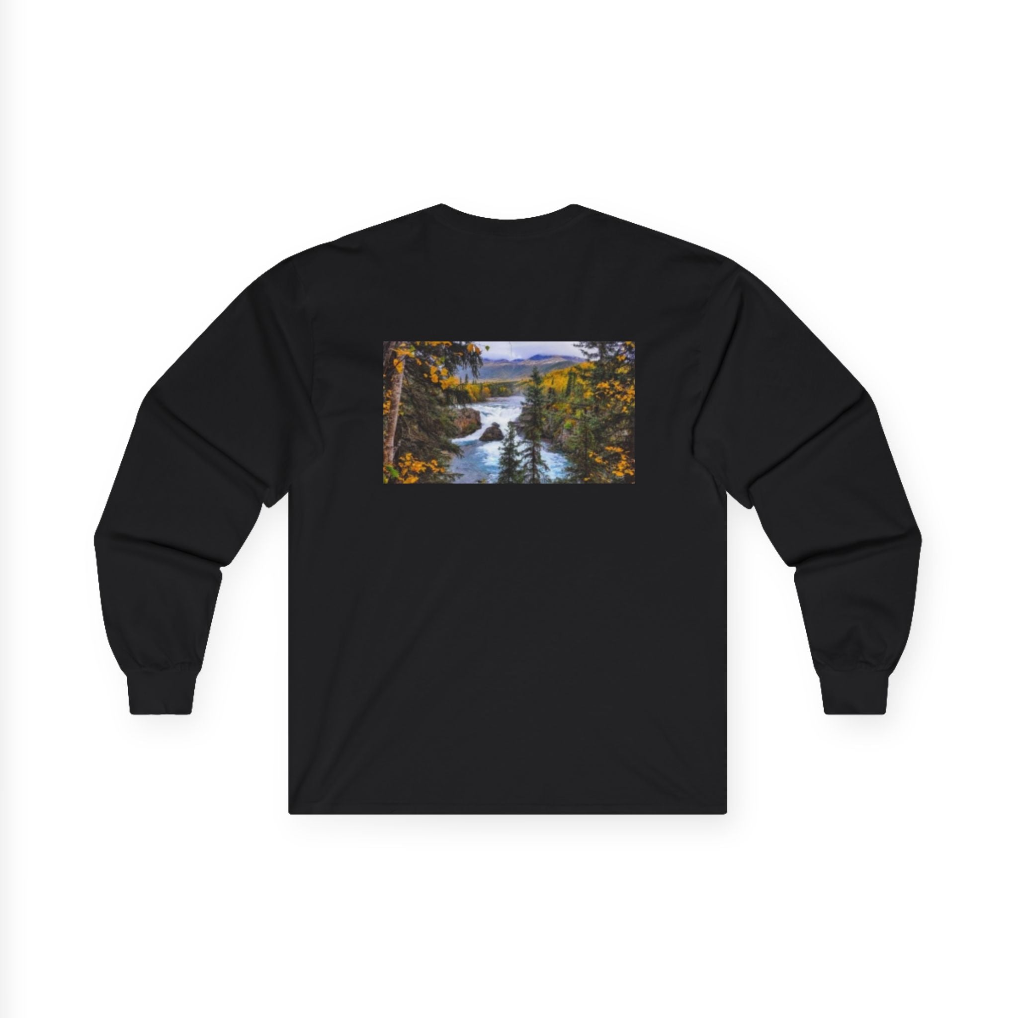 Long Sleeve T-shirt — Reflective Lion & Mountain River Nature Shirt