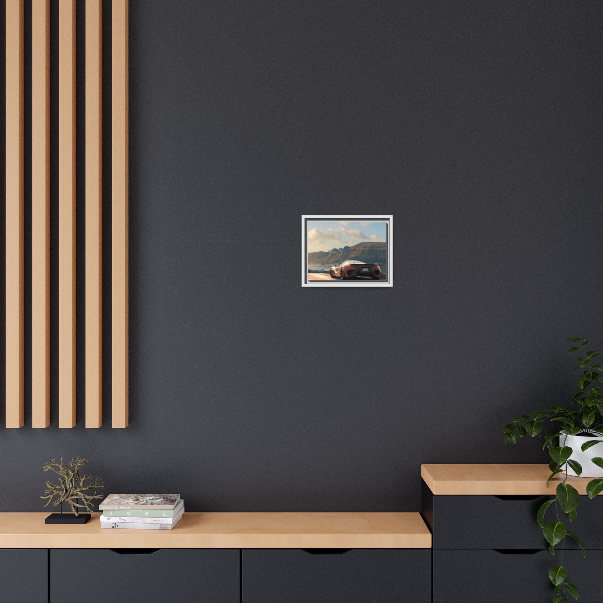Sports Car Matte Canvas Print — Framed Automotive Wall Art