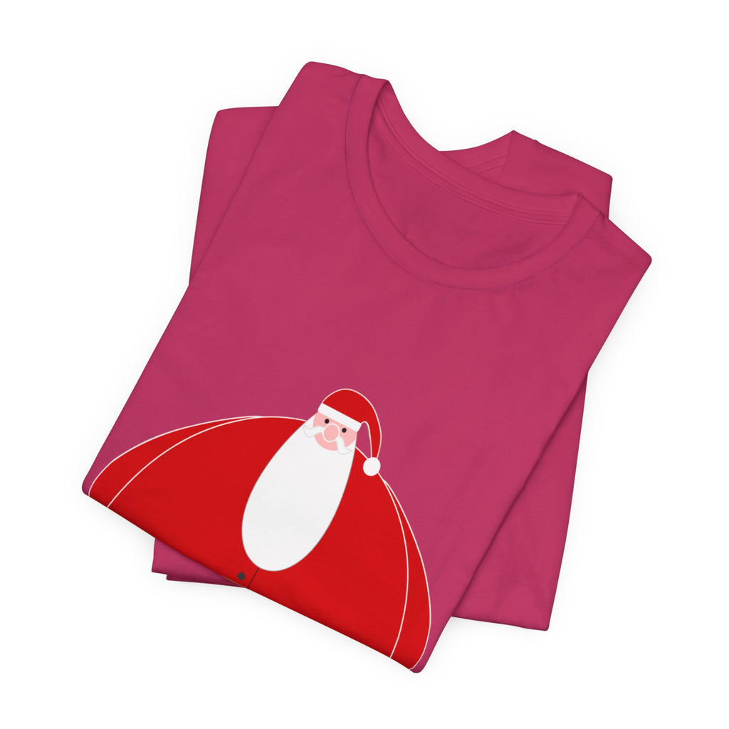 Santa Claus Graphic Tee — Cute Round Santa Christmas T-Shirt