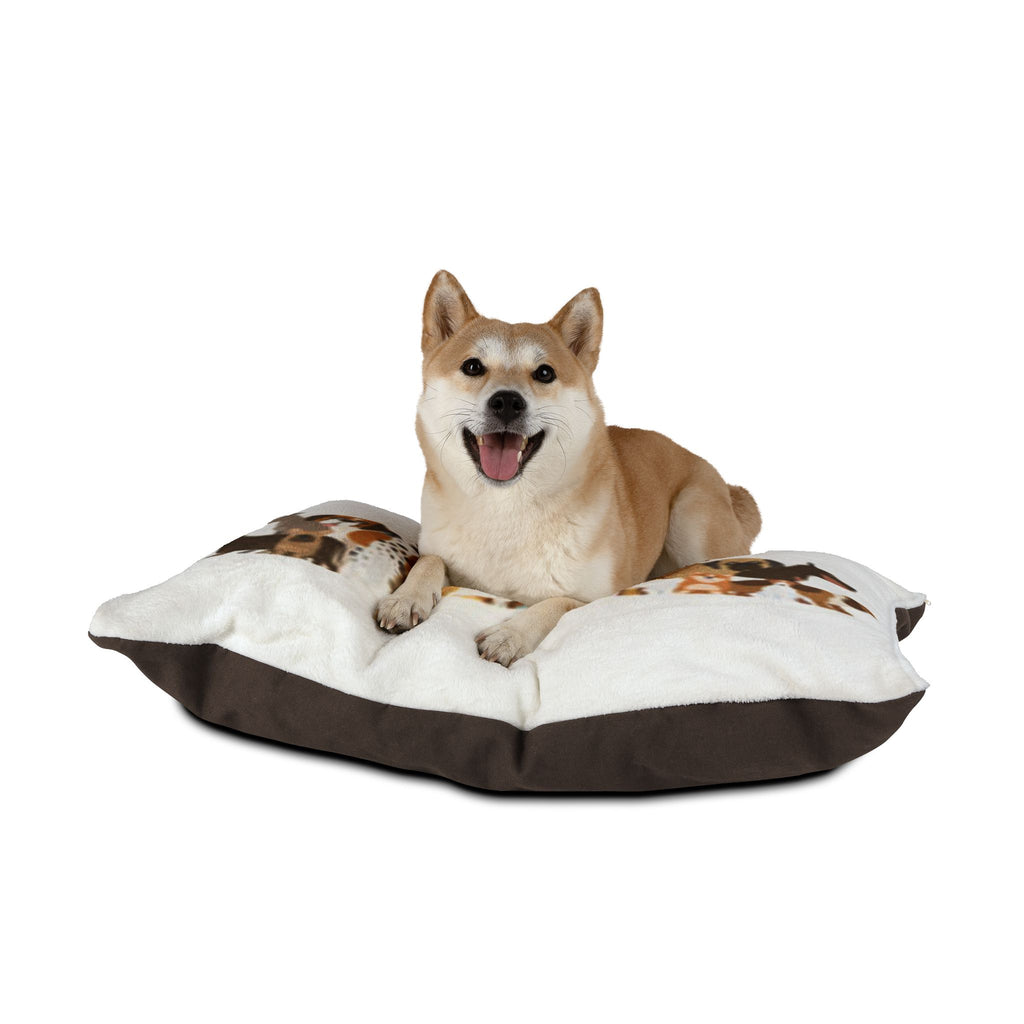 Dog Lovers Pet Bed — Illustrated Pack of Dogs Plush Lounger