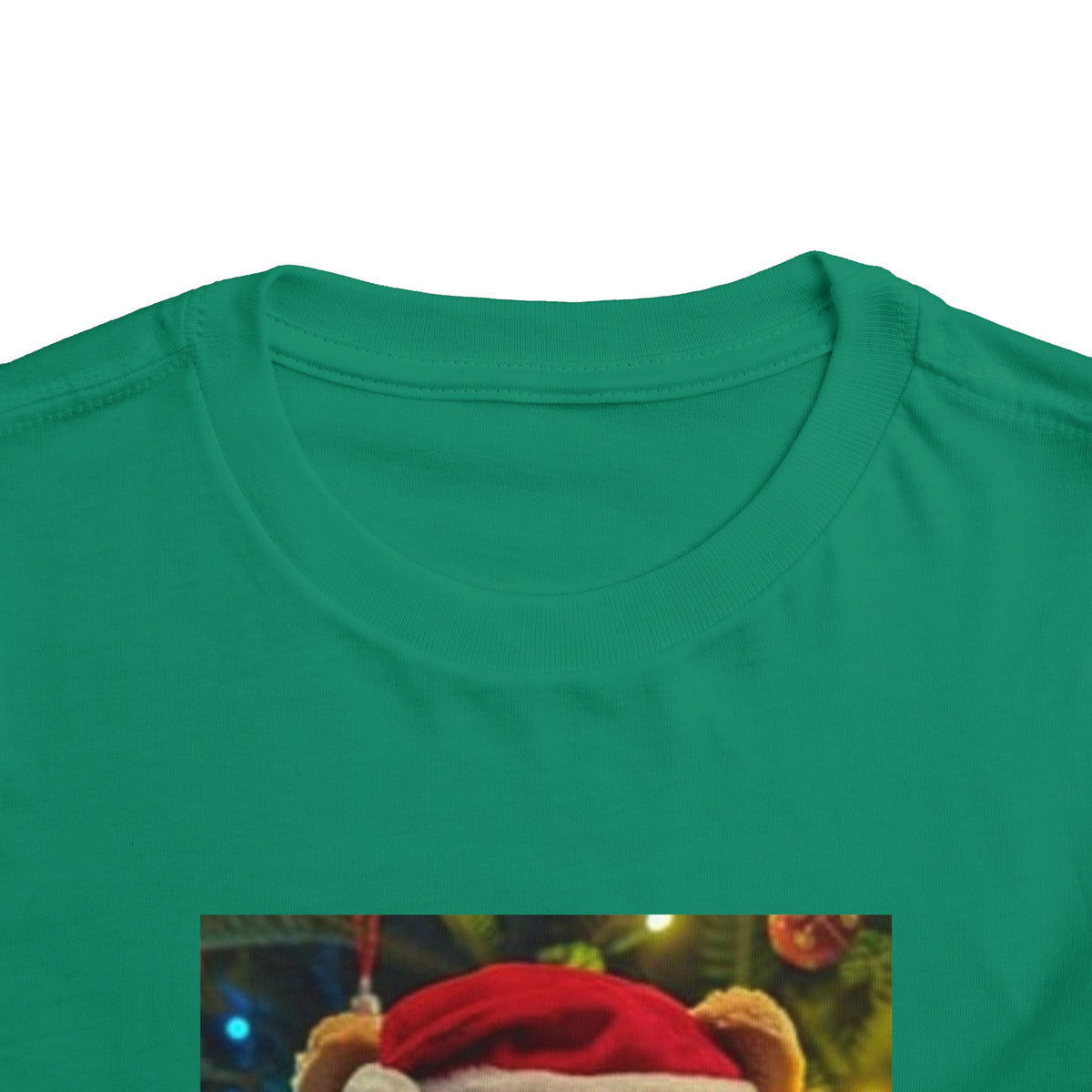 Toddler Tee — Christmas Teddy Bear with Santa Hat Holiday Shirt