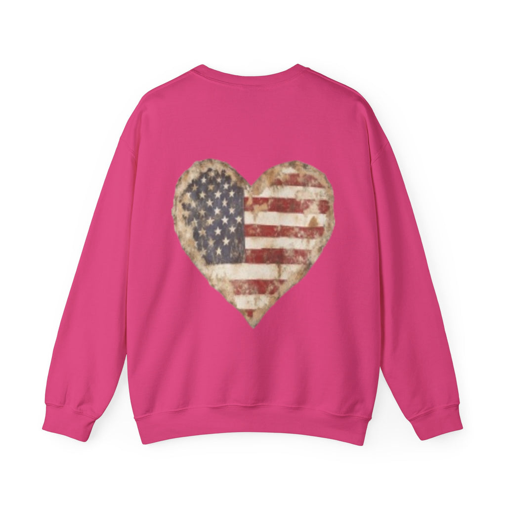 Superhero Fighting for America Crewneck Sweatshirt — Cape & Shield Graphic