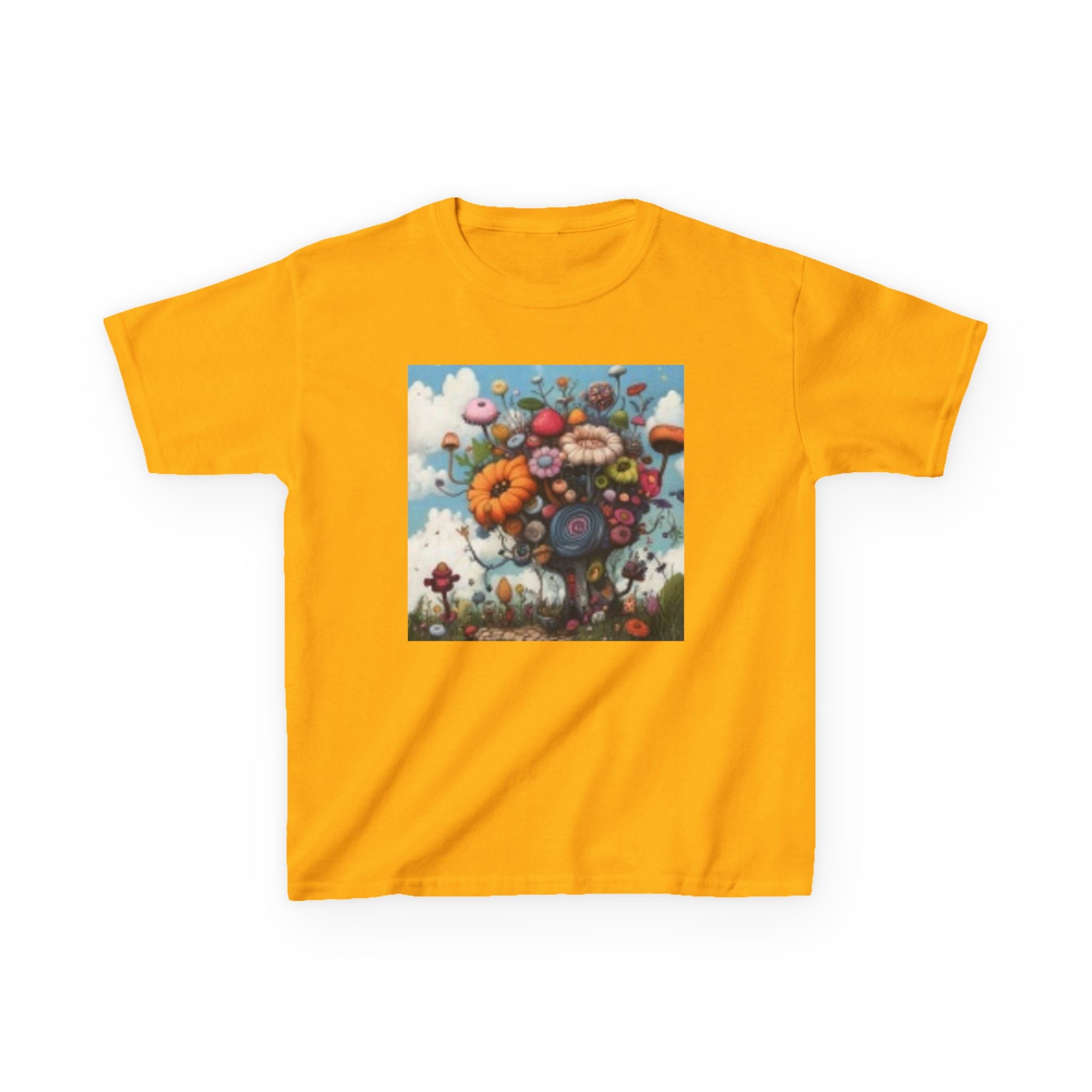 Kids T‑Shirt — Colorful Fantasy Flower Garden Print