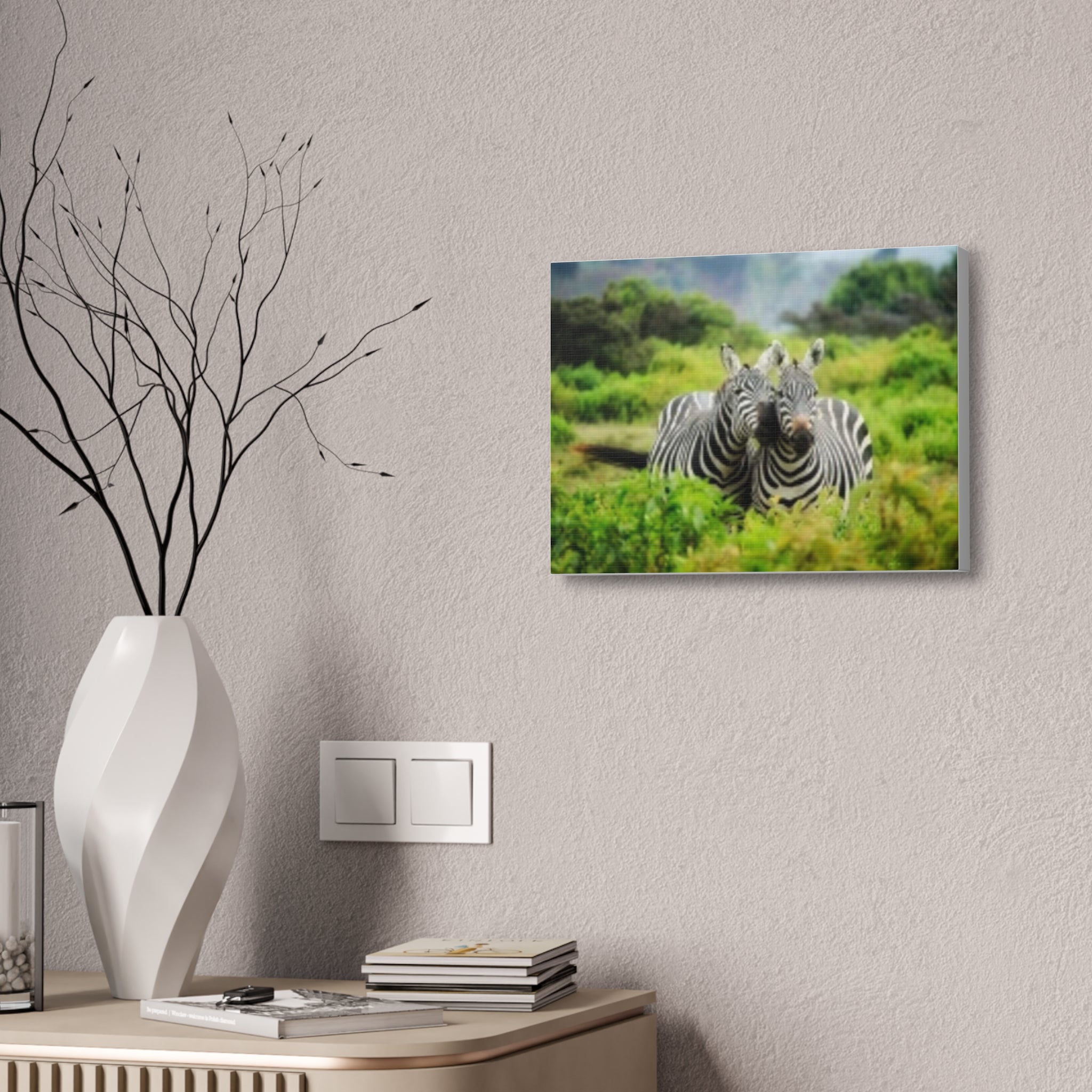 Zebra Pair Canvas Print - Stretched 1.5" Wildlife Wall Art