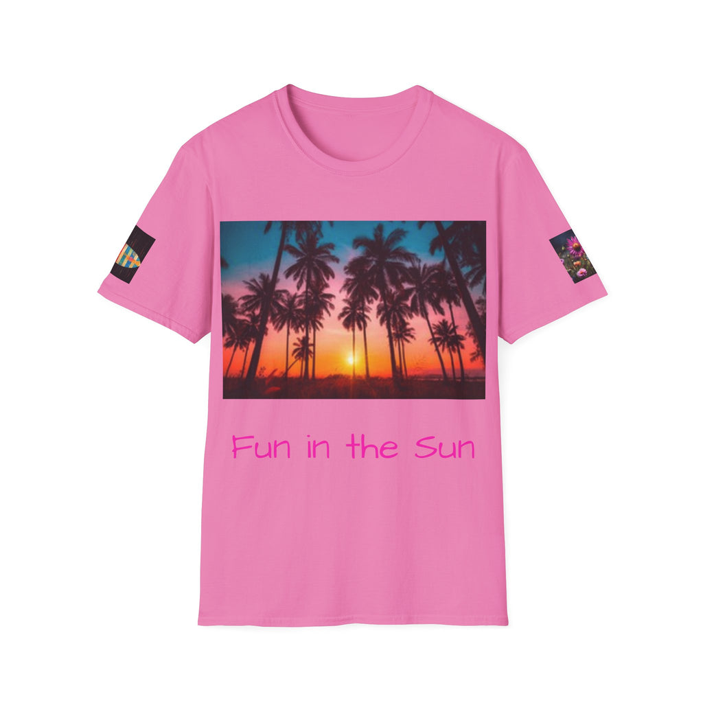 Sunset Palm Beach T-Shirt — Tropical Sunset Graphic Tee