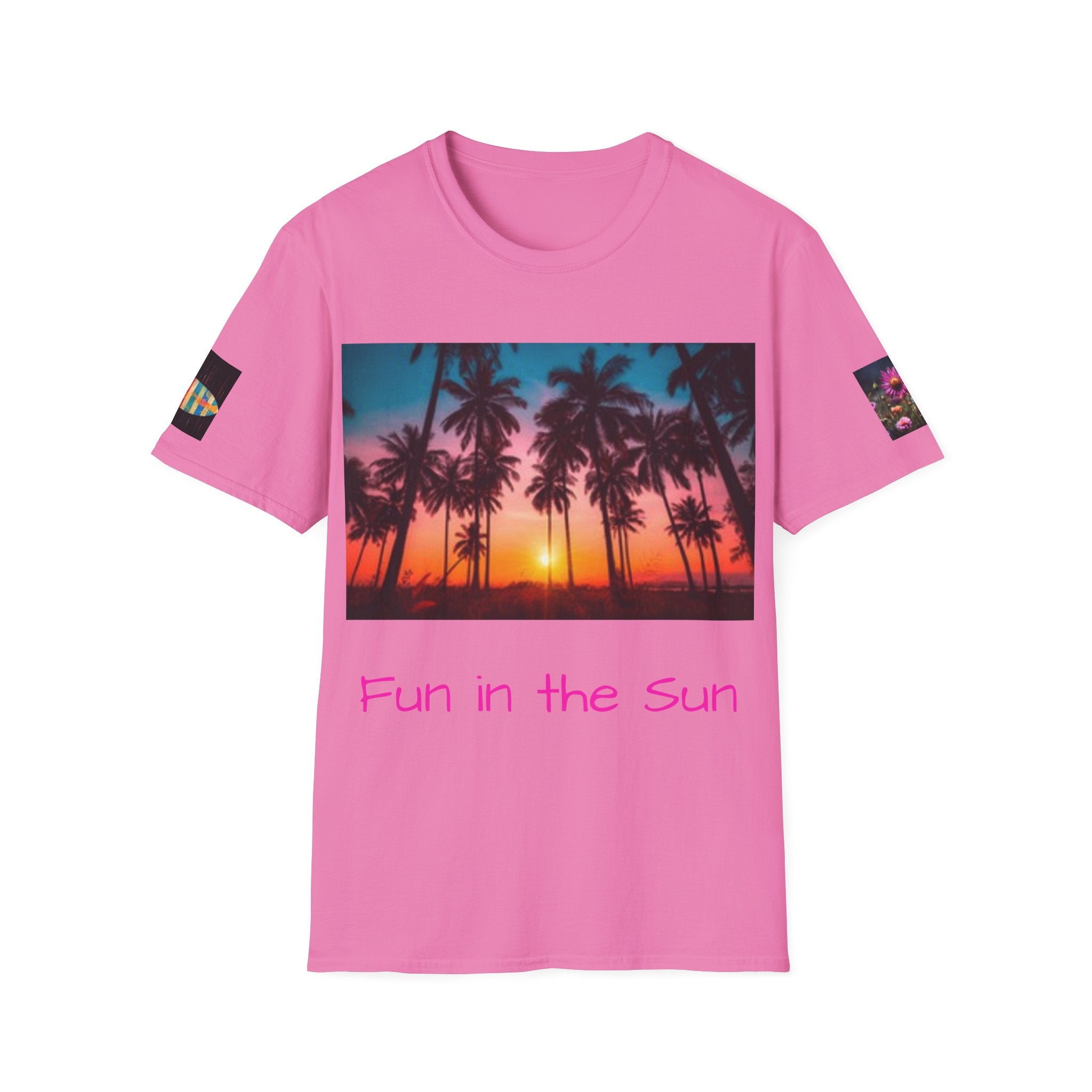 Sunset Palm Beach T-Shirt — Tropical Sunset Graphic Tee
