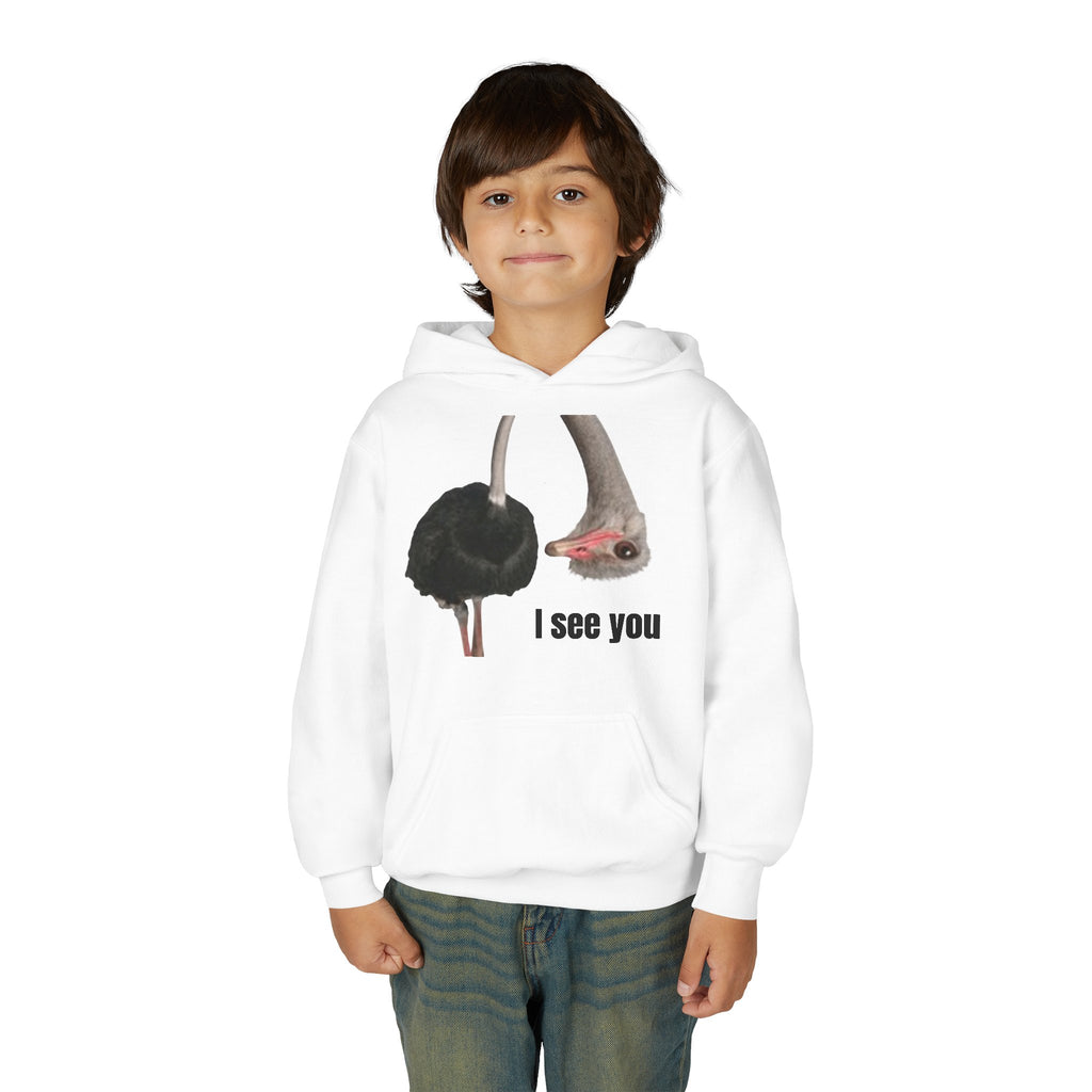 Youth Hoodie – Cute Ostrich I See You Pullover