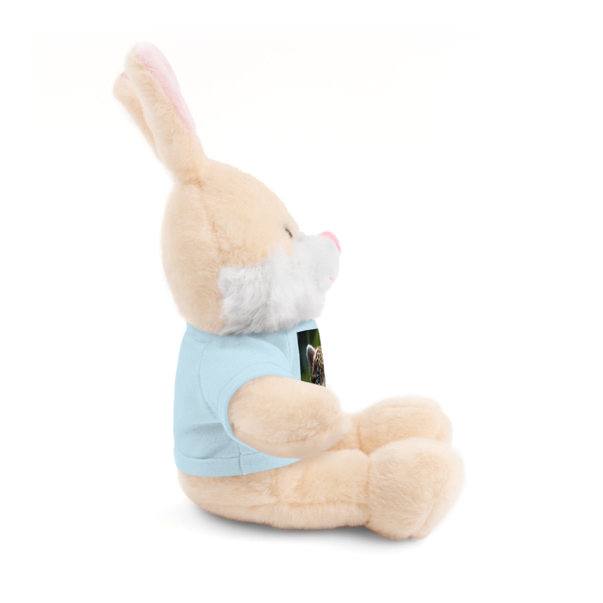 Plush Teddy Bear with Leopard Cub Tee — Cute Animal Gift for Kids & Wildlife Lovers