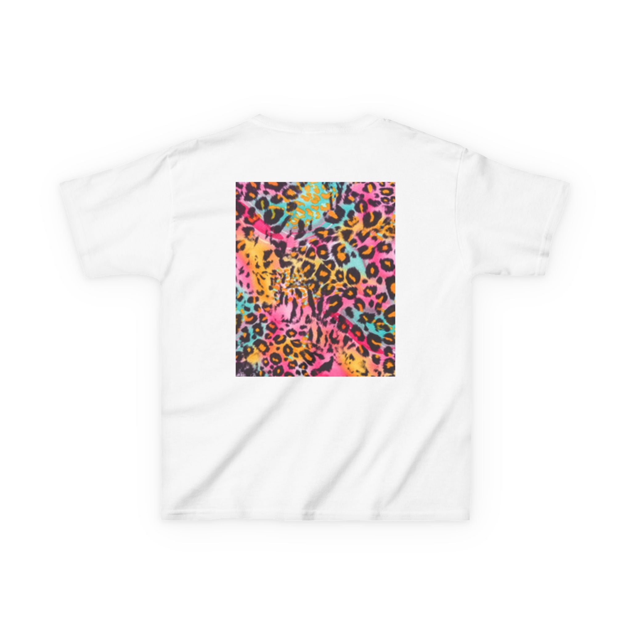 Kids Leopard Cub T-shirt — Colorful Leopard Print Back