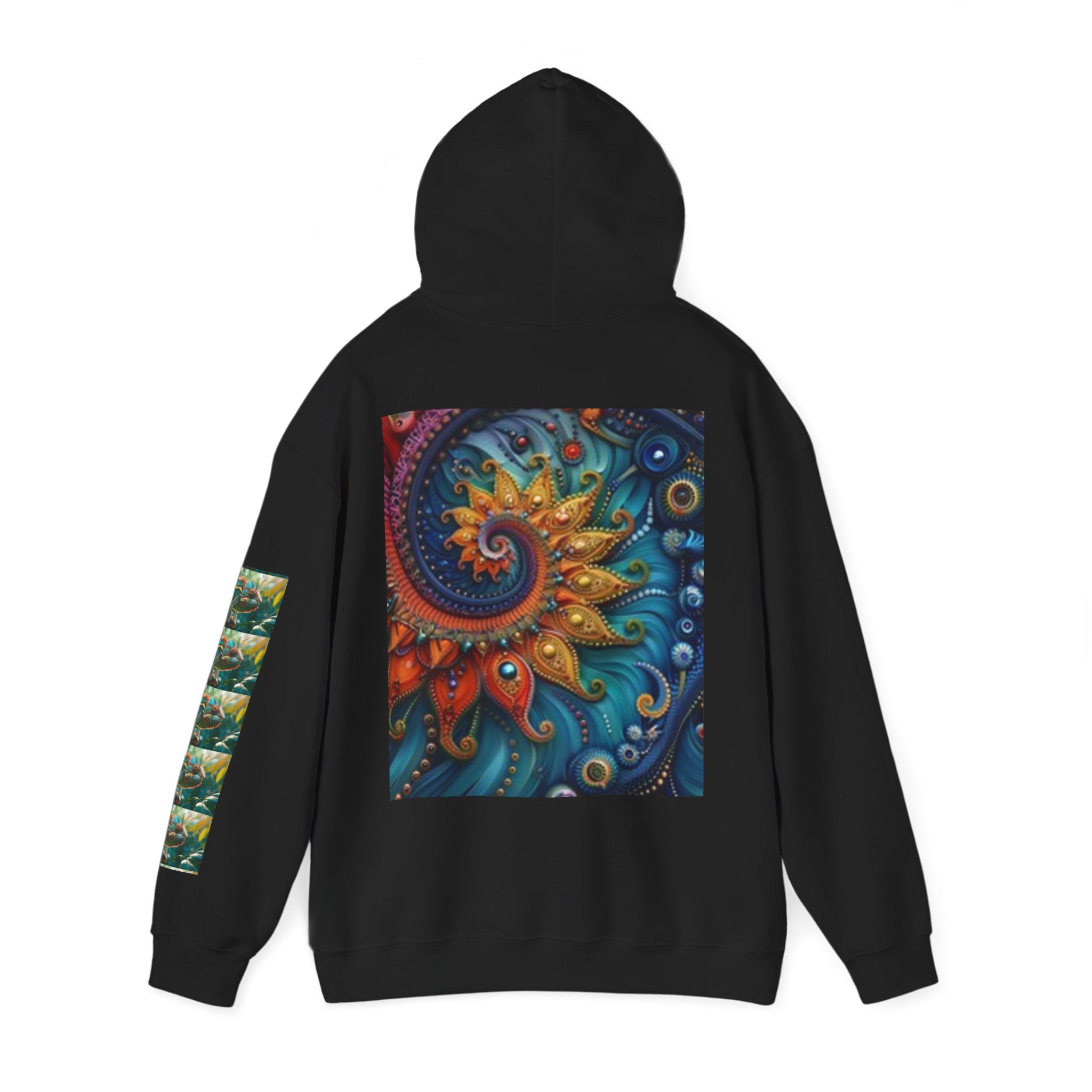 Psychedelic Mushroom Creatures Hoodie — Colorful Fractal Art Pullover