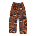Black Cat Halloween Pumpkin Wizard Pajama Pants