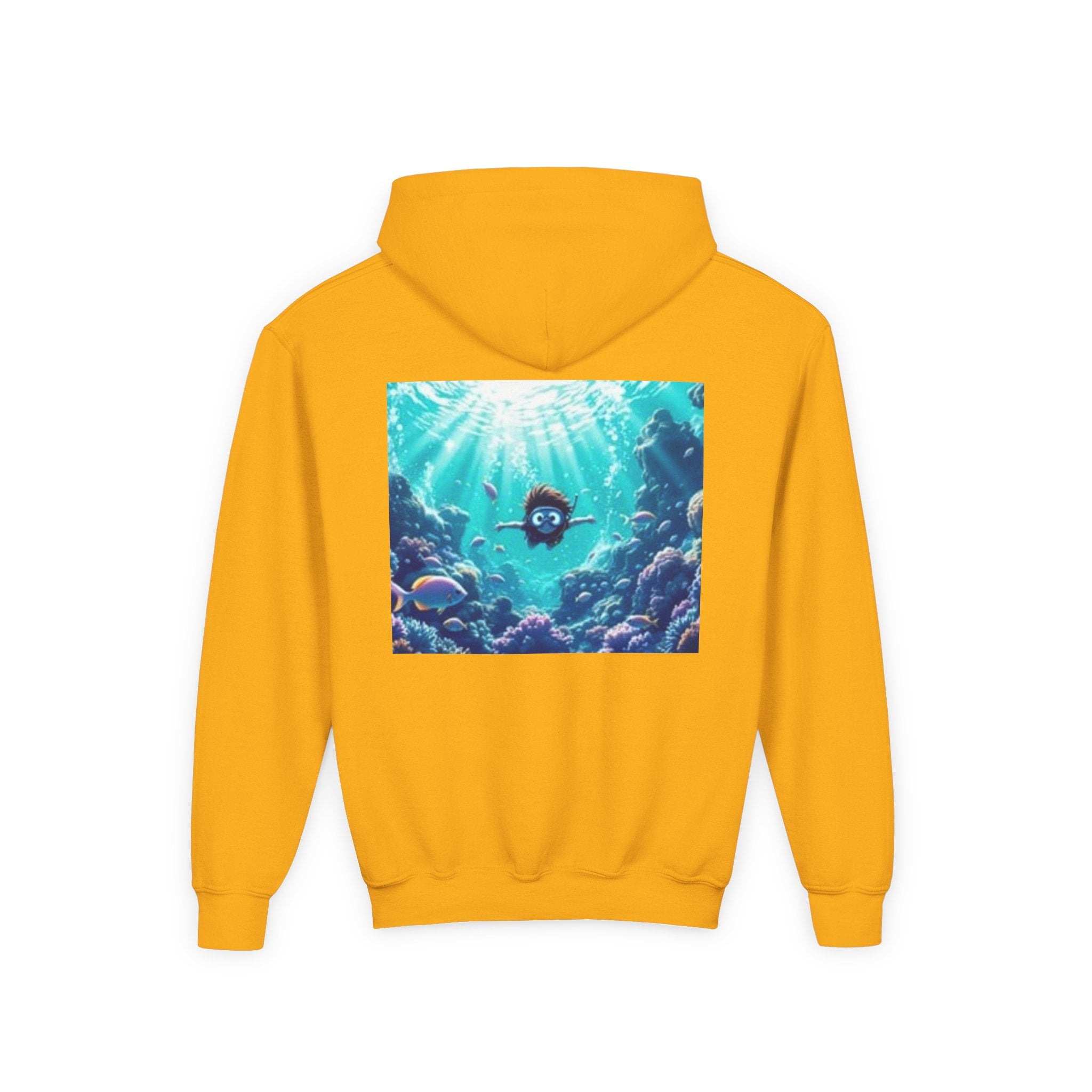 Youth Hoodie with Vintage Octopus & Underwater Scene — Kids Ocean Crew Pullover