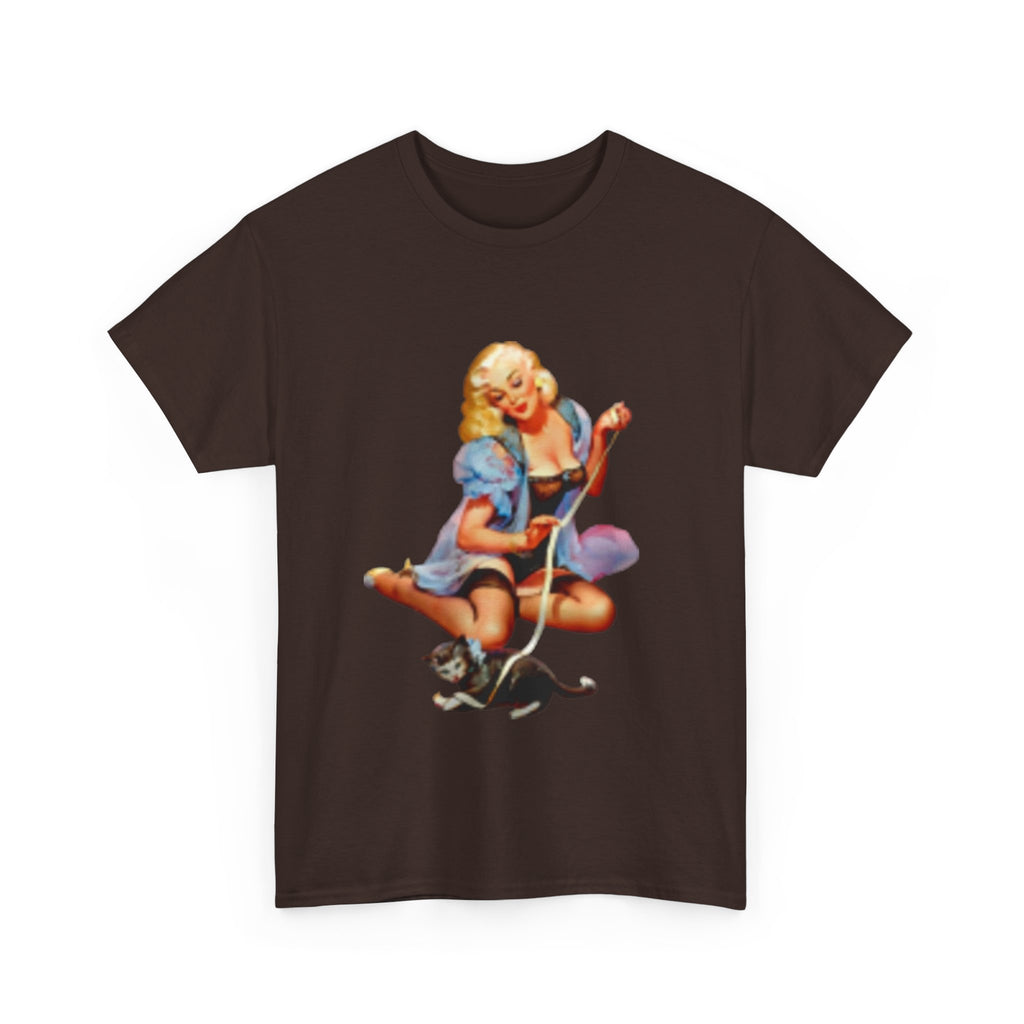 Pin-Up Girl with Cat T-Shirt