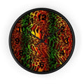 Rasta Safari Wall Clock — Vibrant Red Green Yellow Animal Print Timepiece