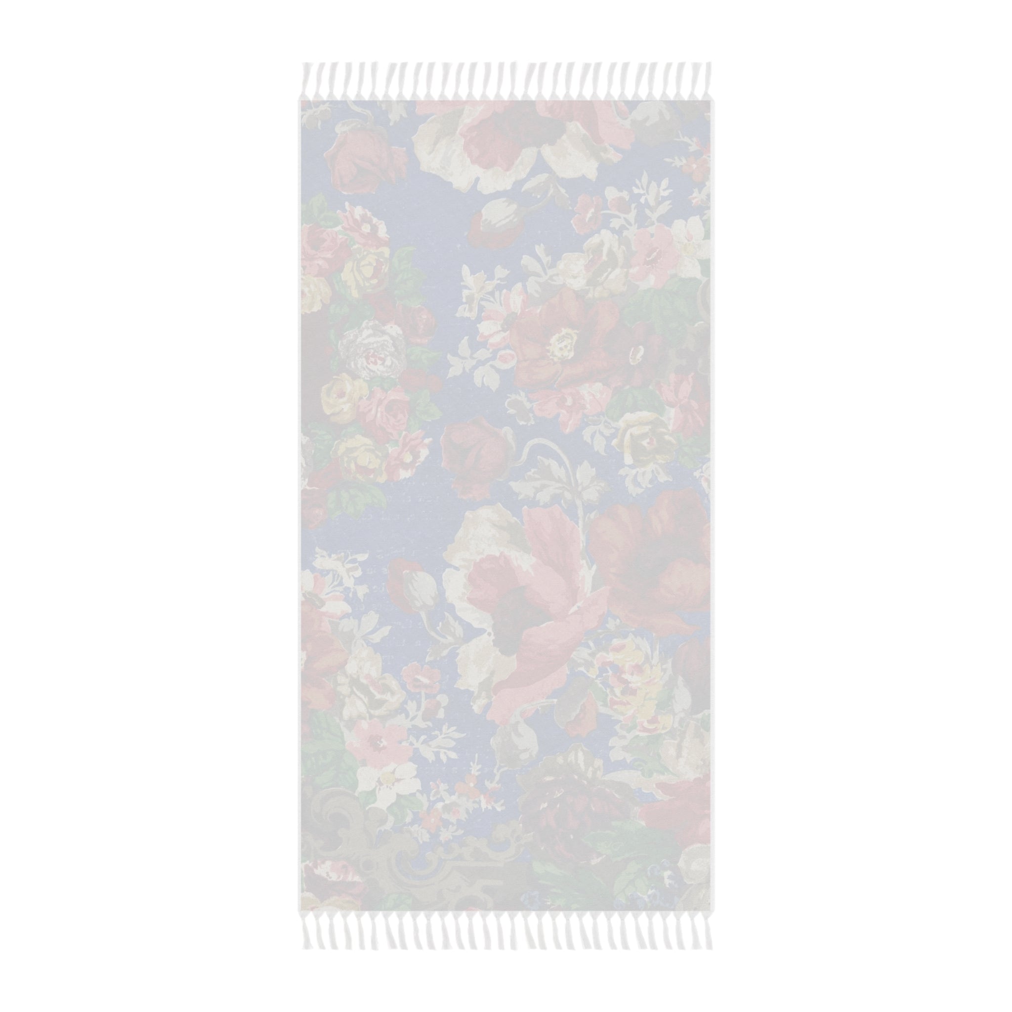Boho Floral Beach Towel - Vintage Rose Pattern Fringe Throw for Summer, Pool & Travel
