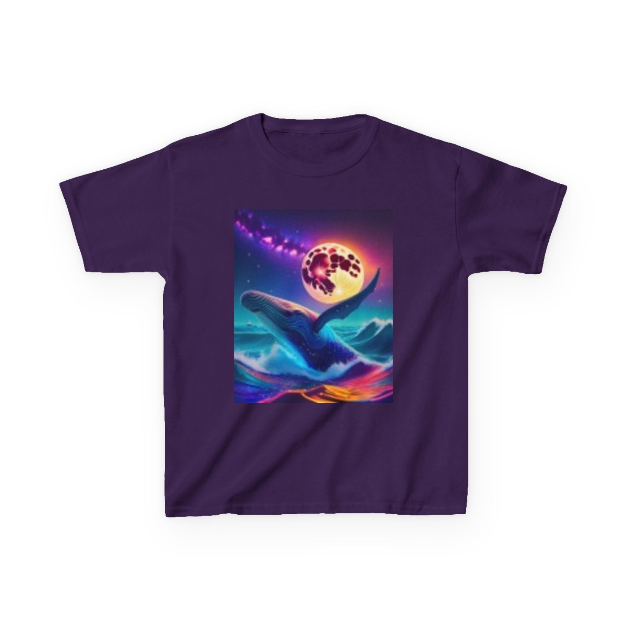 Kids Whale Tee — Neon Ocean Moon Kids T-Shirt