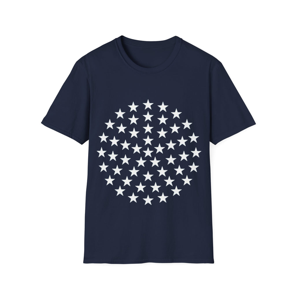Racing Car Love Racing Patriotic Starburst Pocket T-Shirt – Blue Stars Chest Print