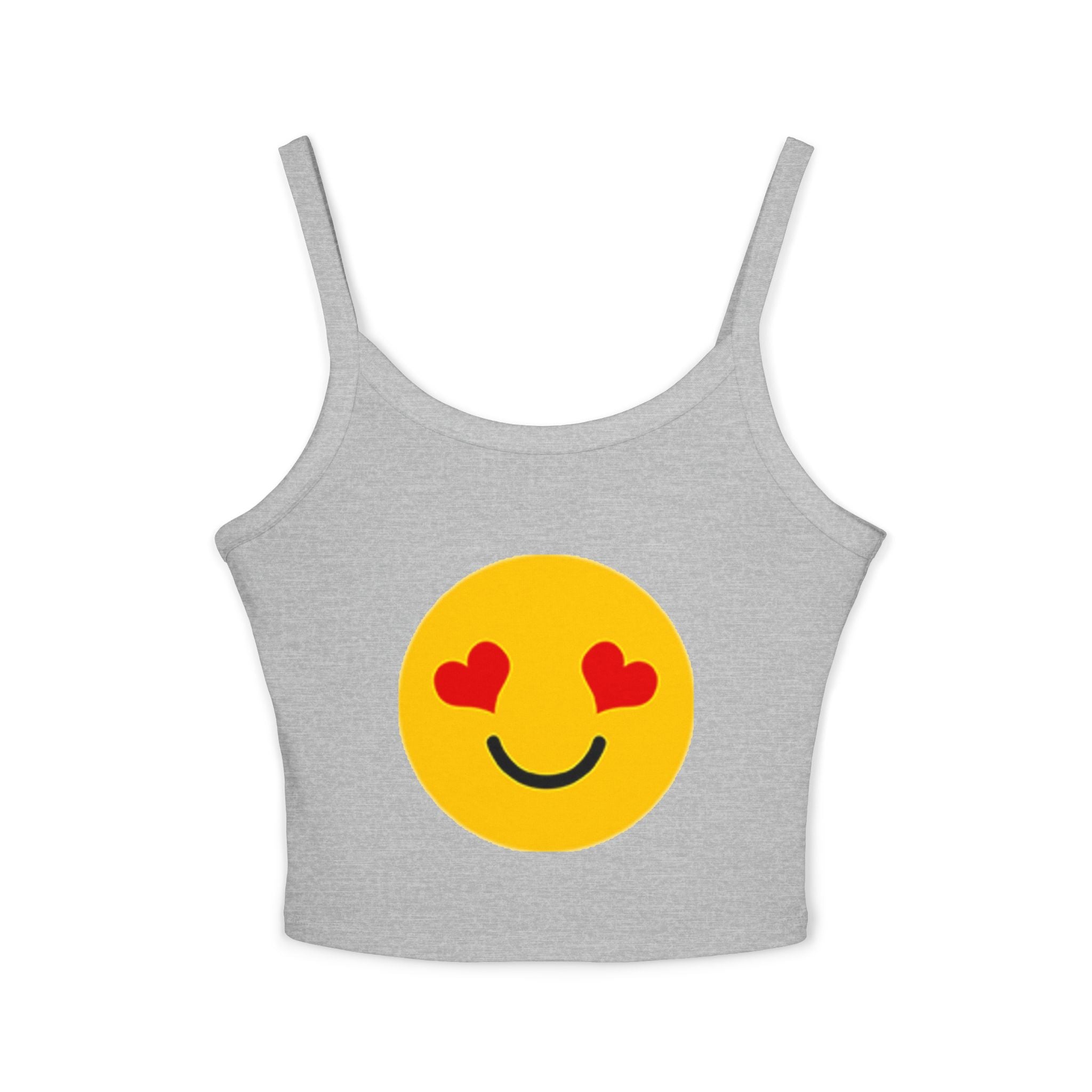 Heart Eyes Emoji Heart Crop Tank Top – Cute Valentine's Love Graphic