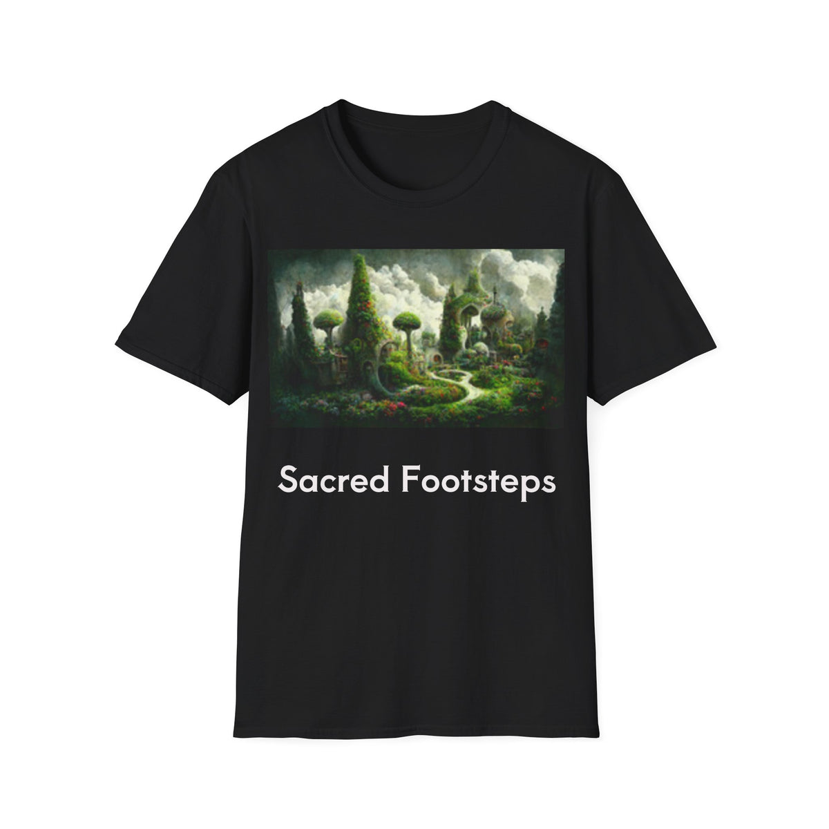 Fantasy Forest T-Shirt — Enchanted Garden Landscape Art Tee