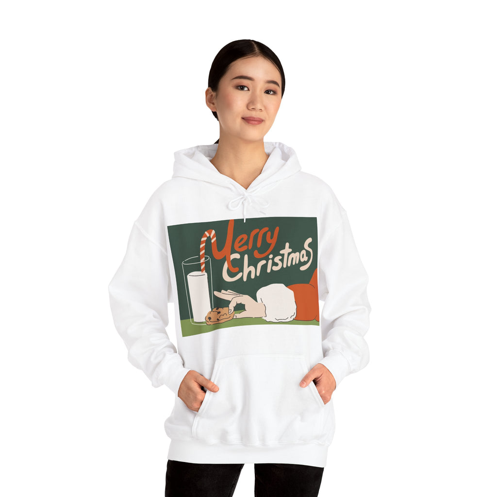 Merry Christmas Cookie & Milk Hoodie — Retro Holiday Sweatshirt