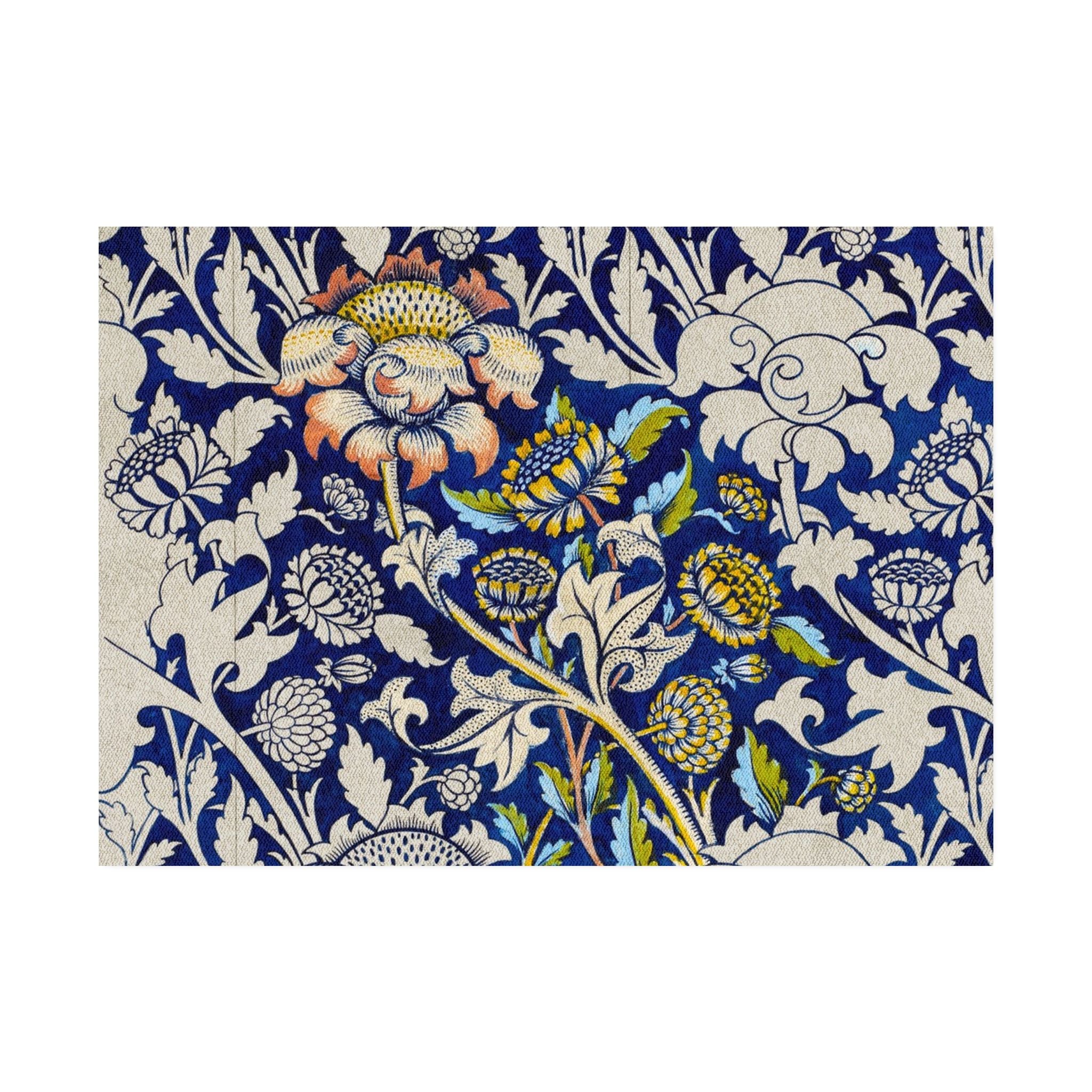 Floral Vintage Blue Ornate Rug