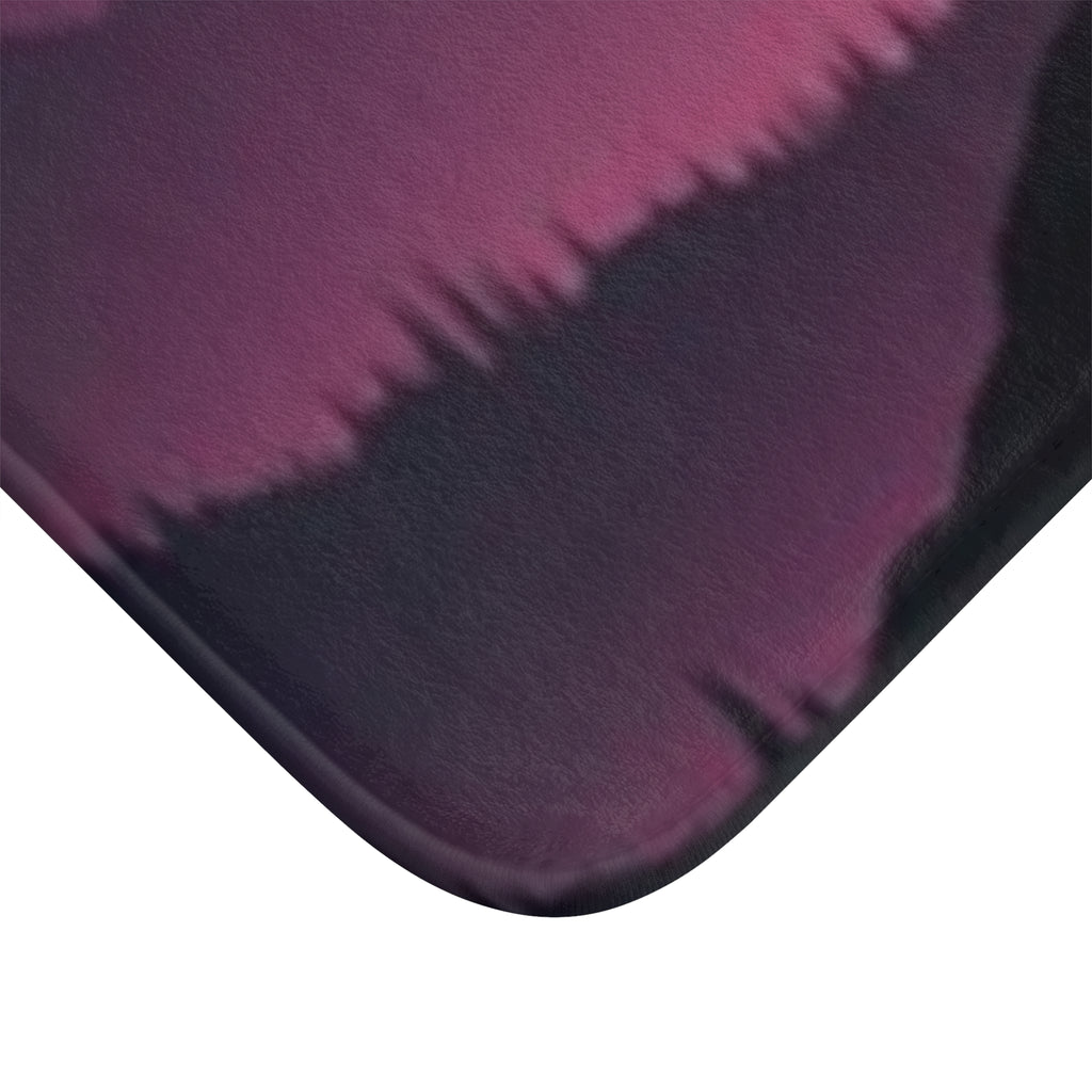 Moonlit Castle Bath Mat — Purple Gothic Nightscape Bathroom Rug