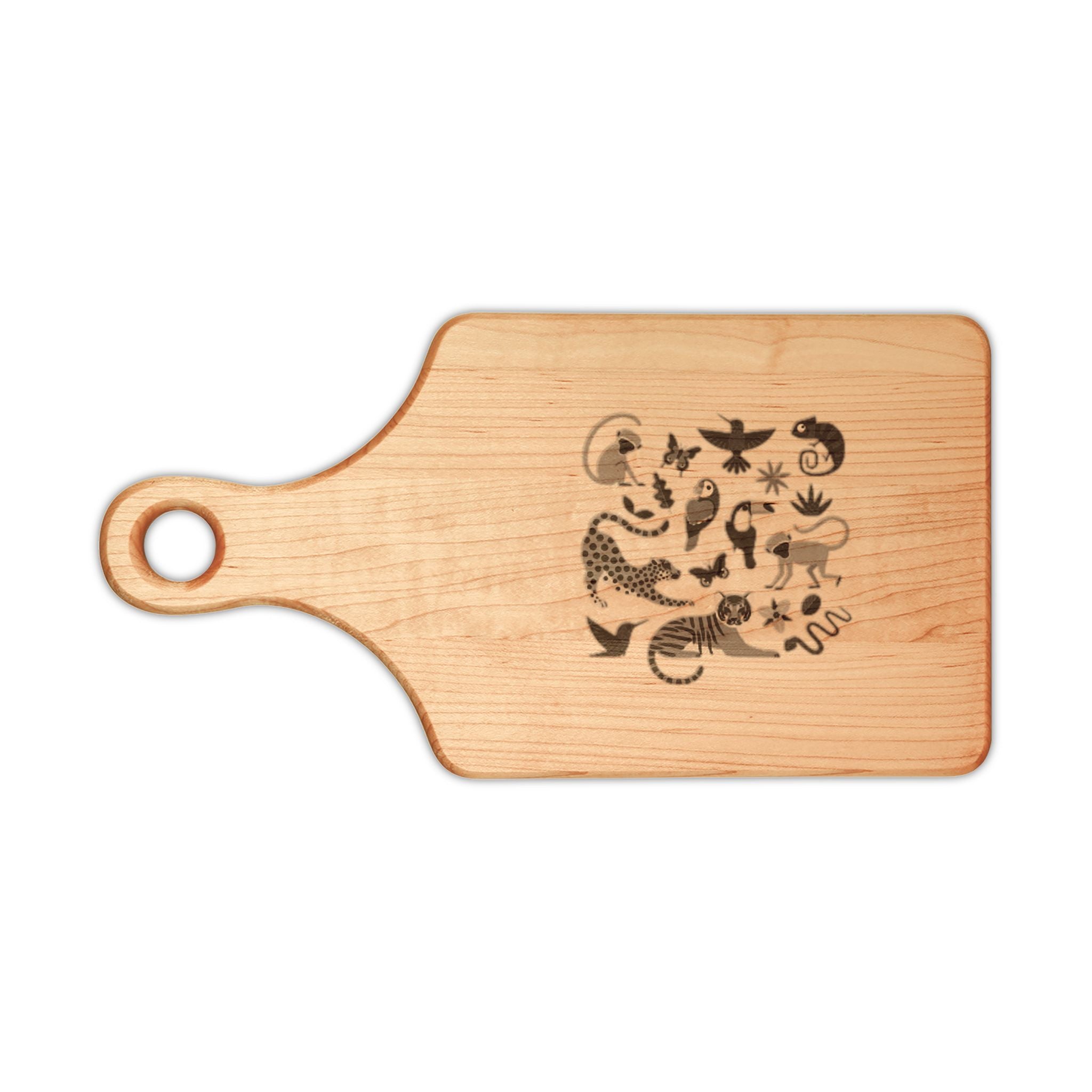 Engraved Wildlife Pattern Cutting Board – Decorative Wooden Serving & Chopping Board