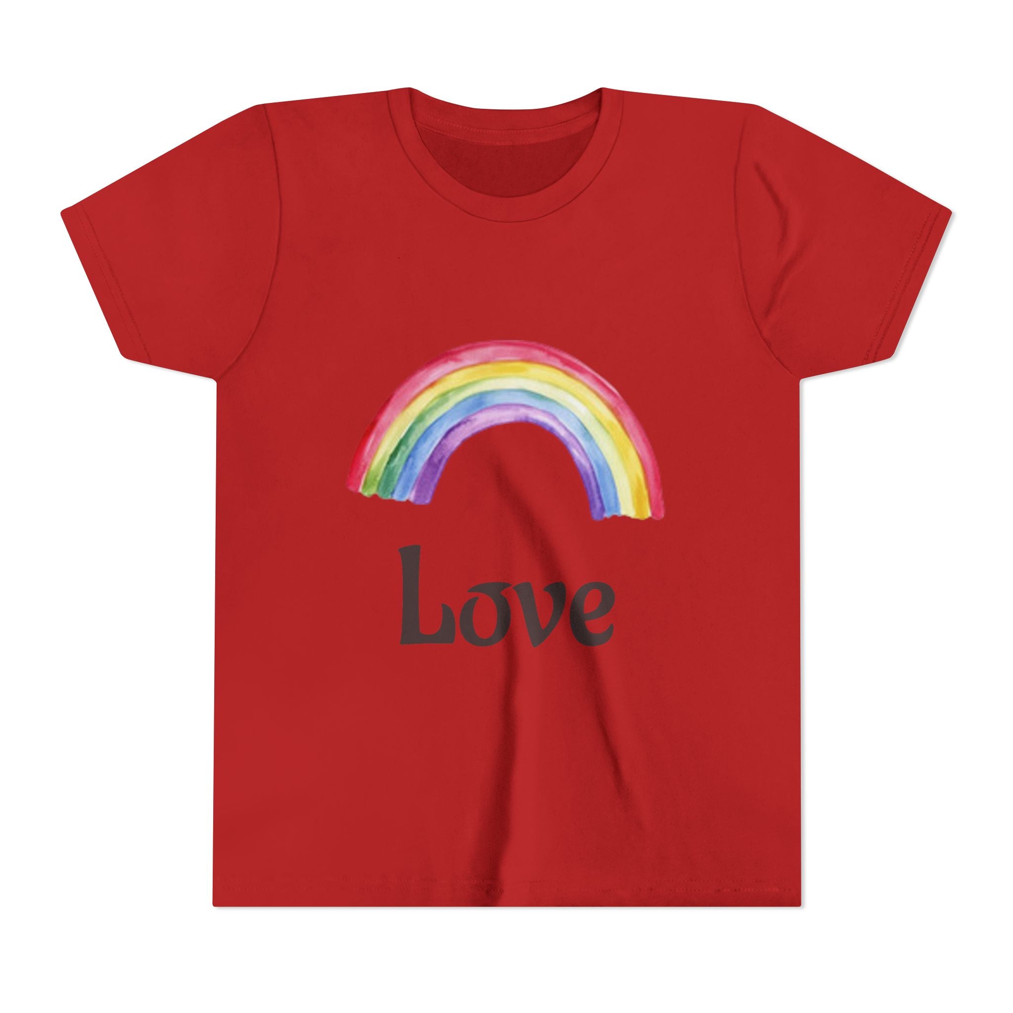 T-shirt enfant — T-shirt pour enfants arc-en-ciel aquarelle et drapeau américain à coups de pinceau