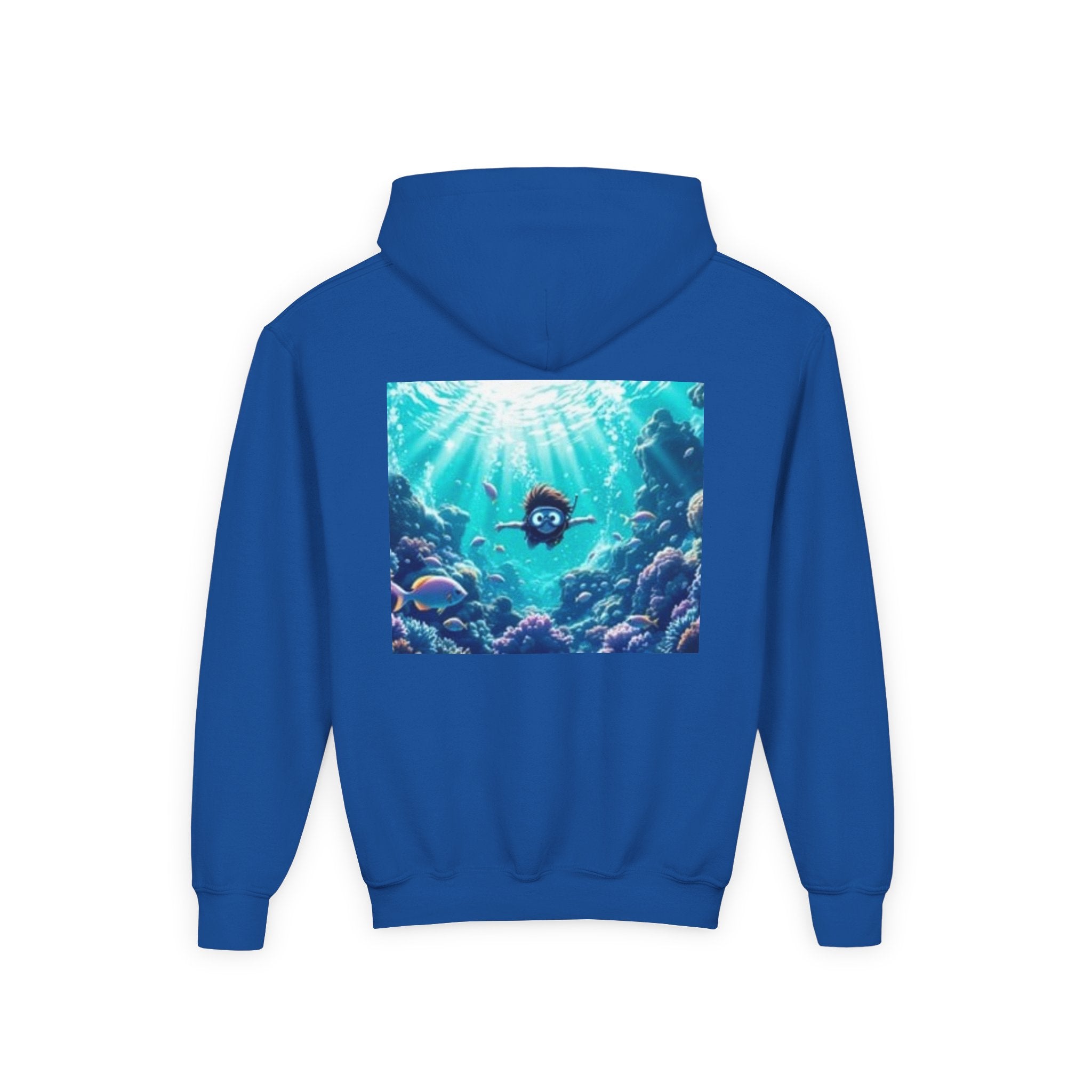 Youth Hoodie with Vintage Octopus & Underwater Scene — Kids Ocean Crew Pullover