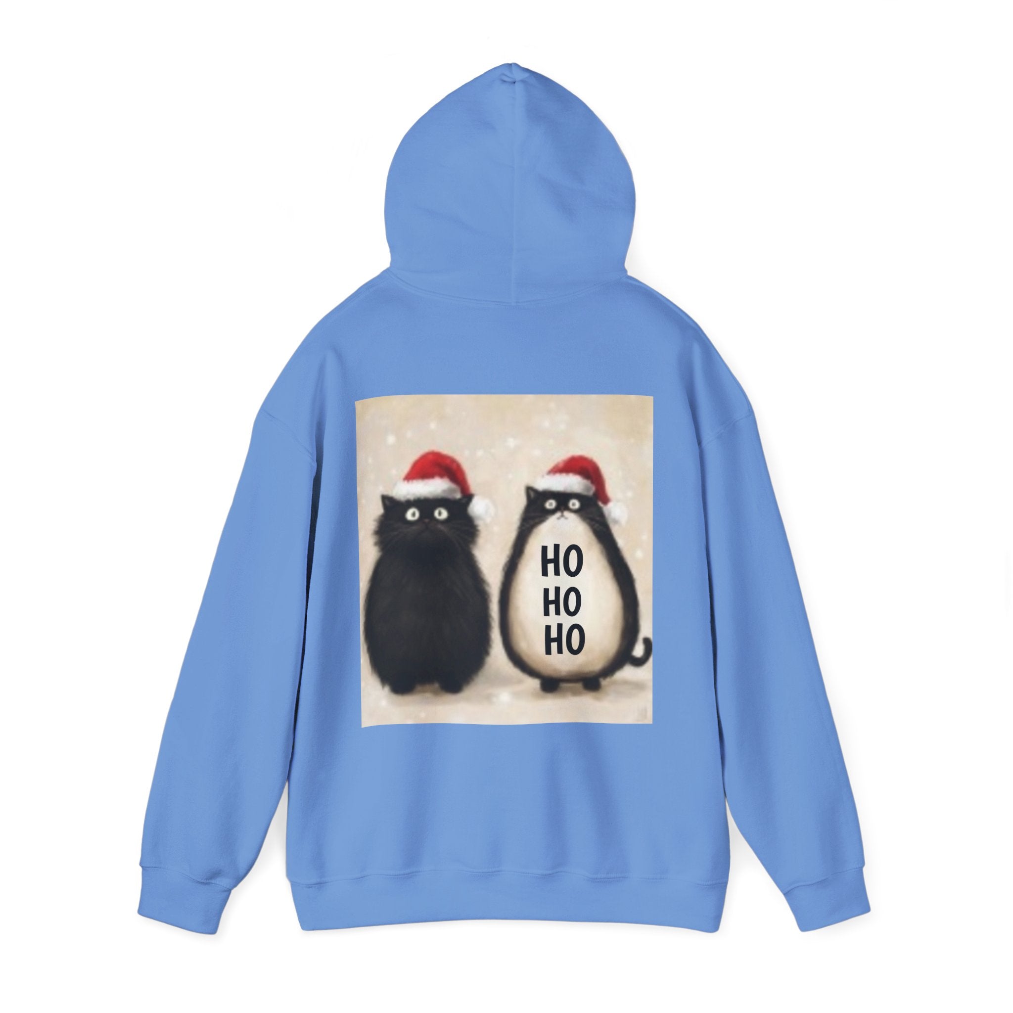Holiday Cat & Penguin Hoodie — Cute Christmas Cats in Santa Hats