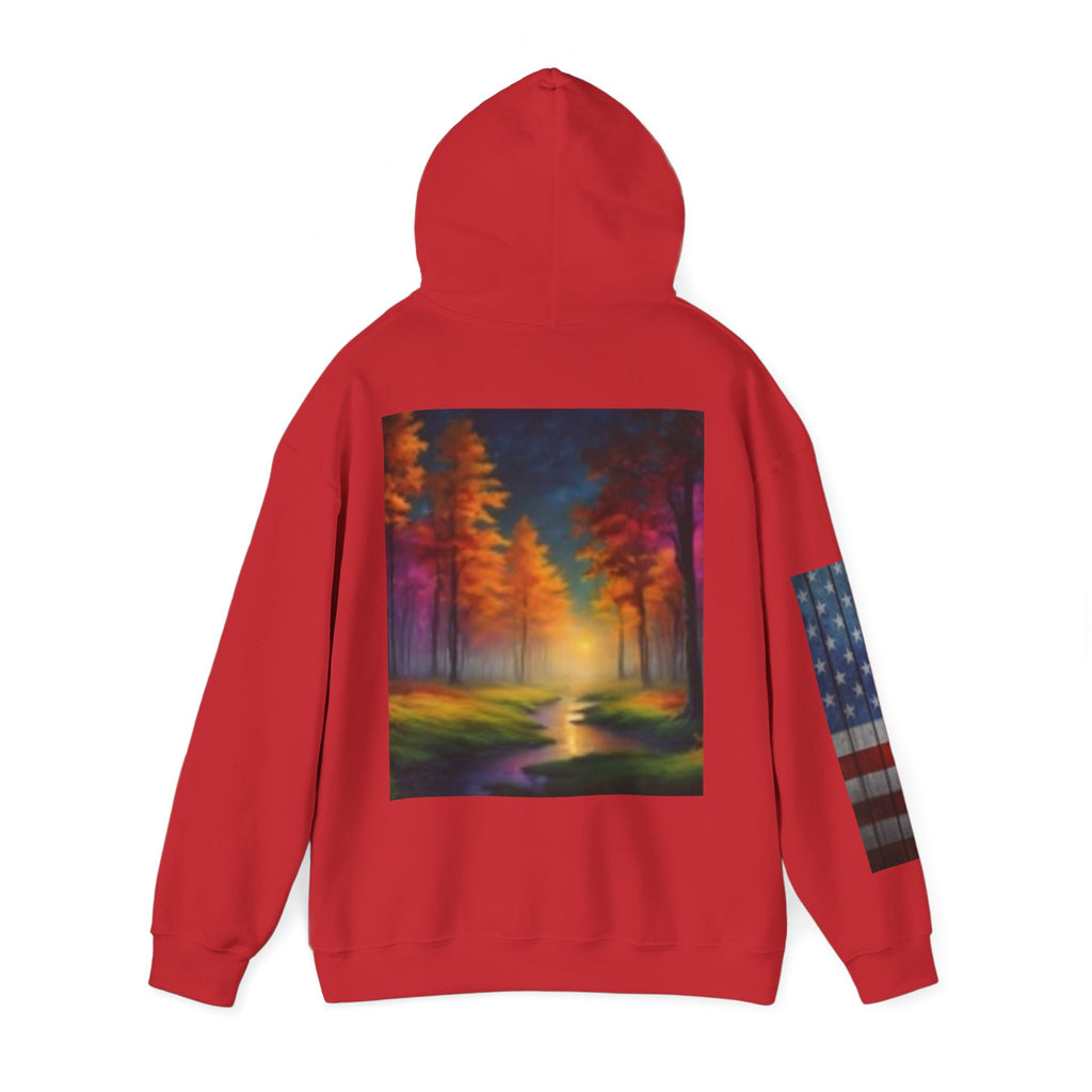 Popeye Vintage Cartoon & Colorful Forest Graphic Hoodie