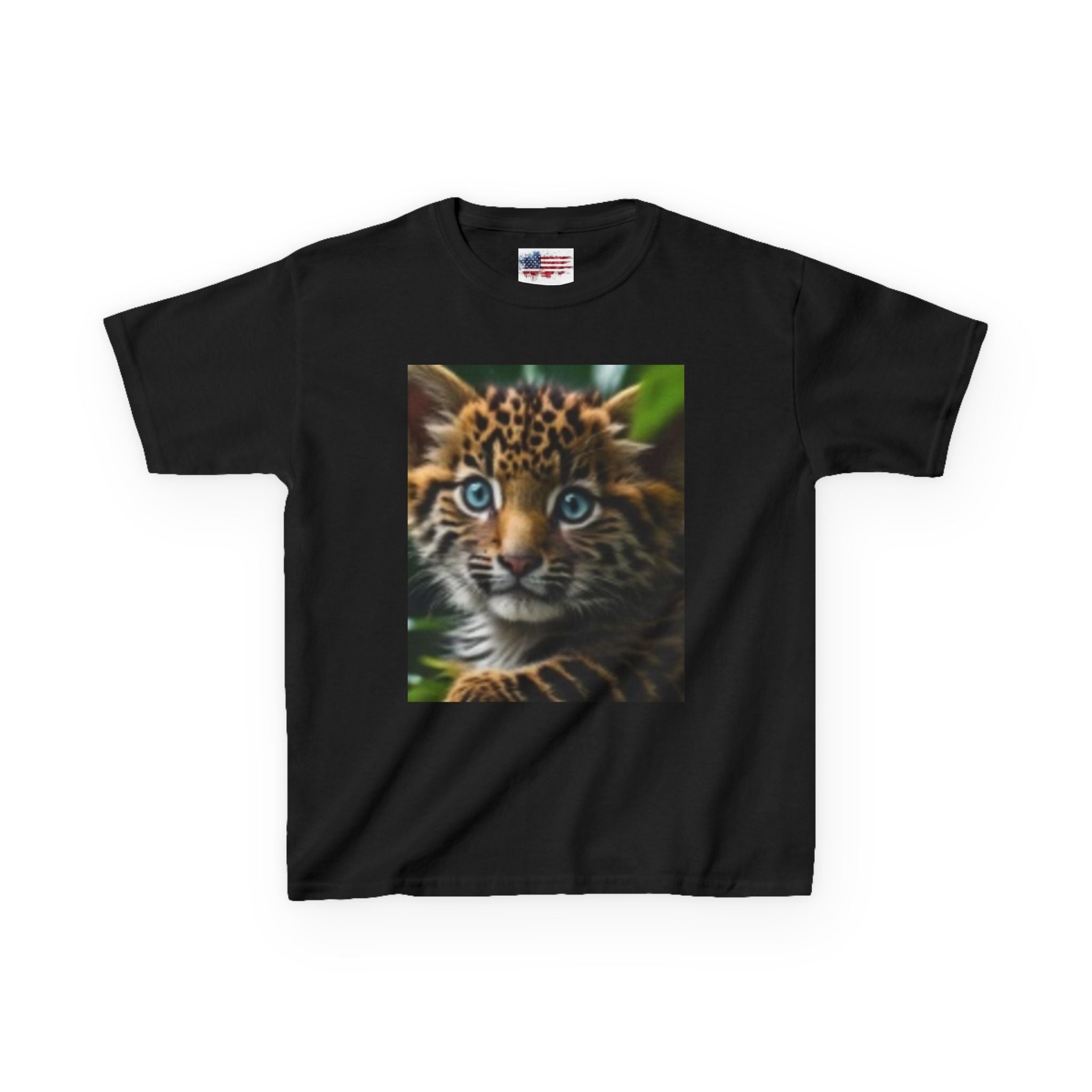 Kids Leopard Cub T-shirt — Colorful Leopard Print Back