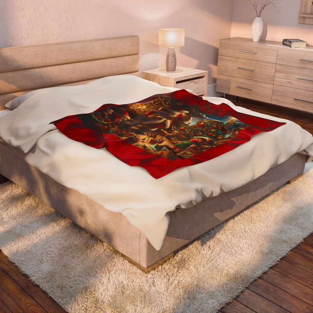 Santa Claus Workshop Plush Blanket