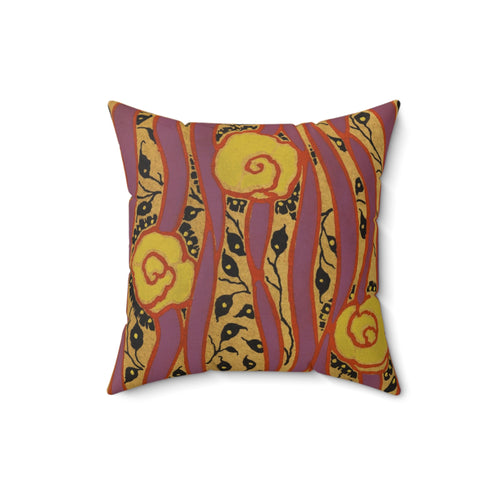 Abstract Floral & Animal Print Decorative Pillow — Boho Accent Cushion