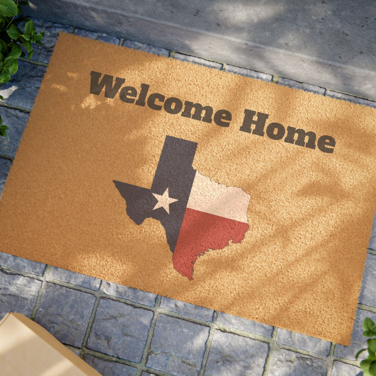 Welcome Home Texas Doormat — Rustic Texas Flag  Welcome Mat