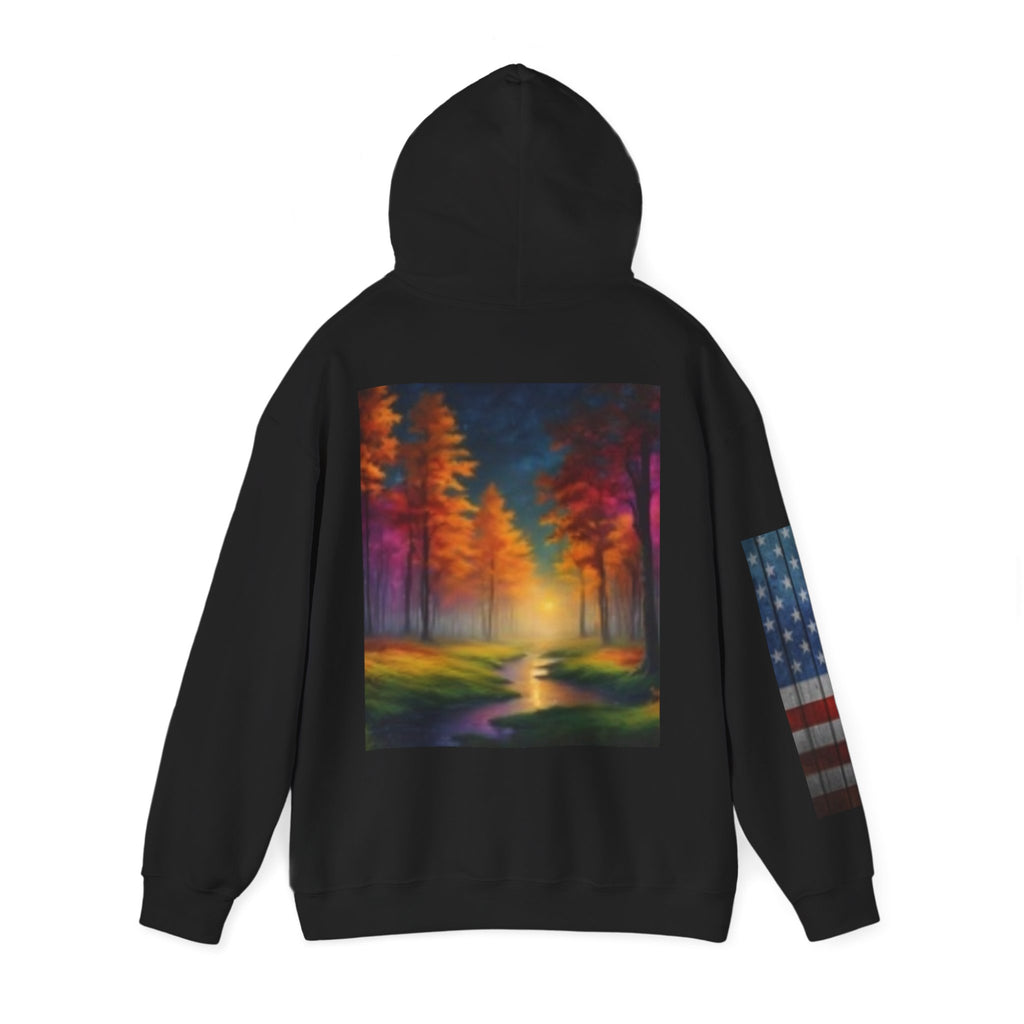 Popeye Vintage Cartoon & Colorful Forest Graphic Hoodie
